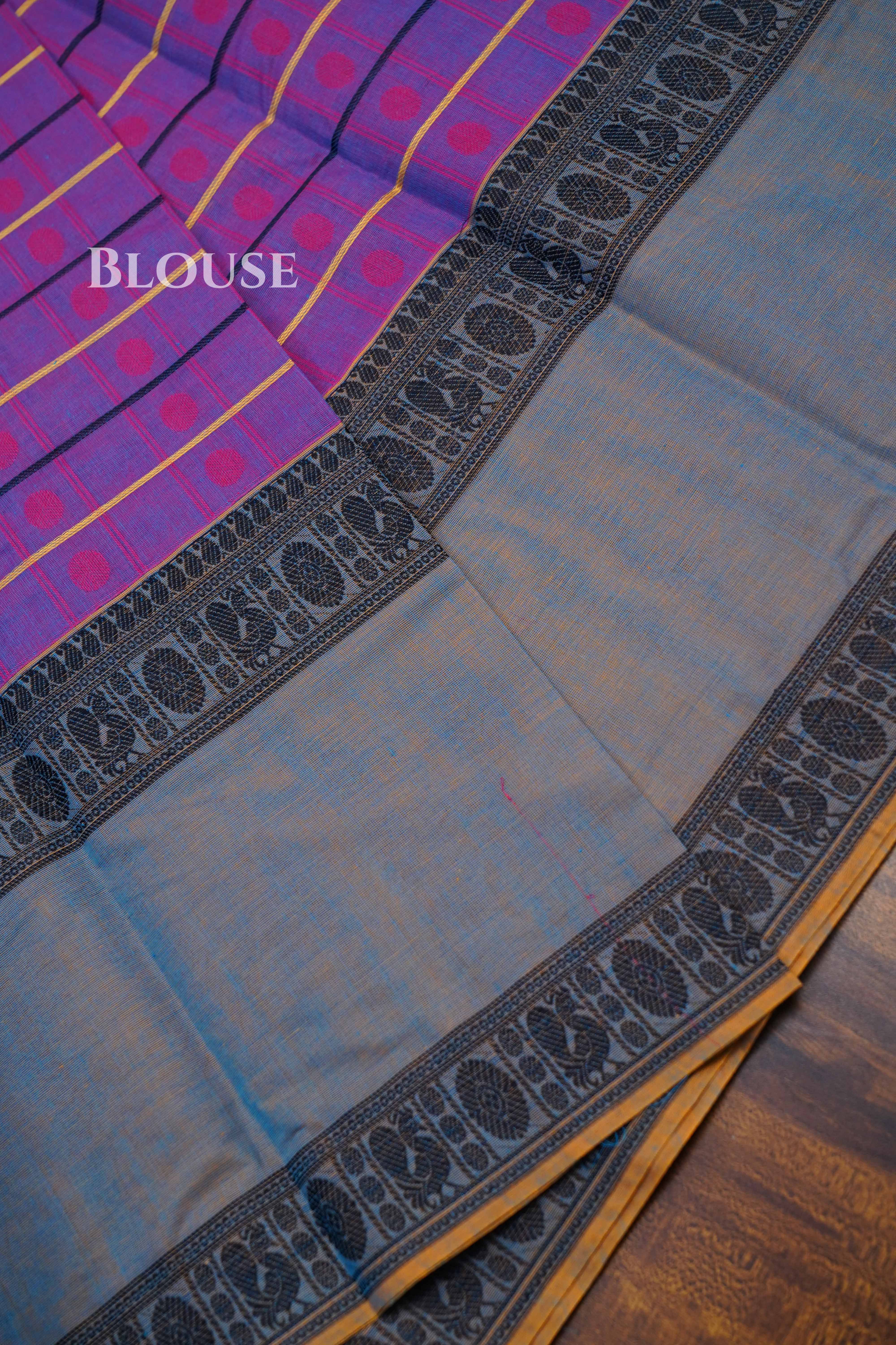 Warm Purple Chettinad Cotton Saree