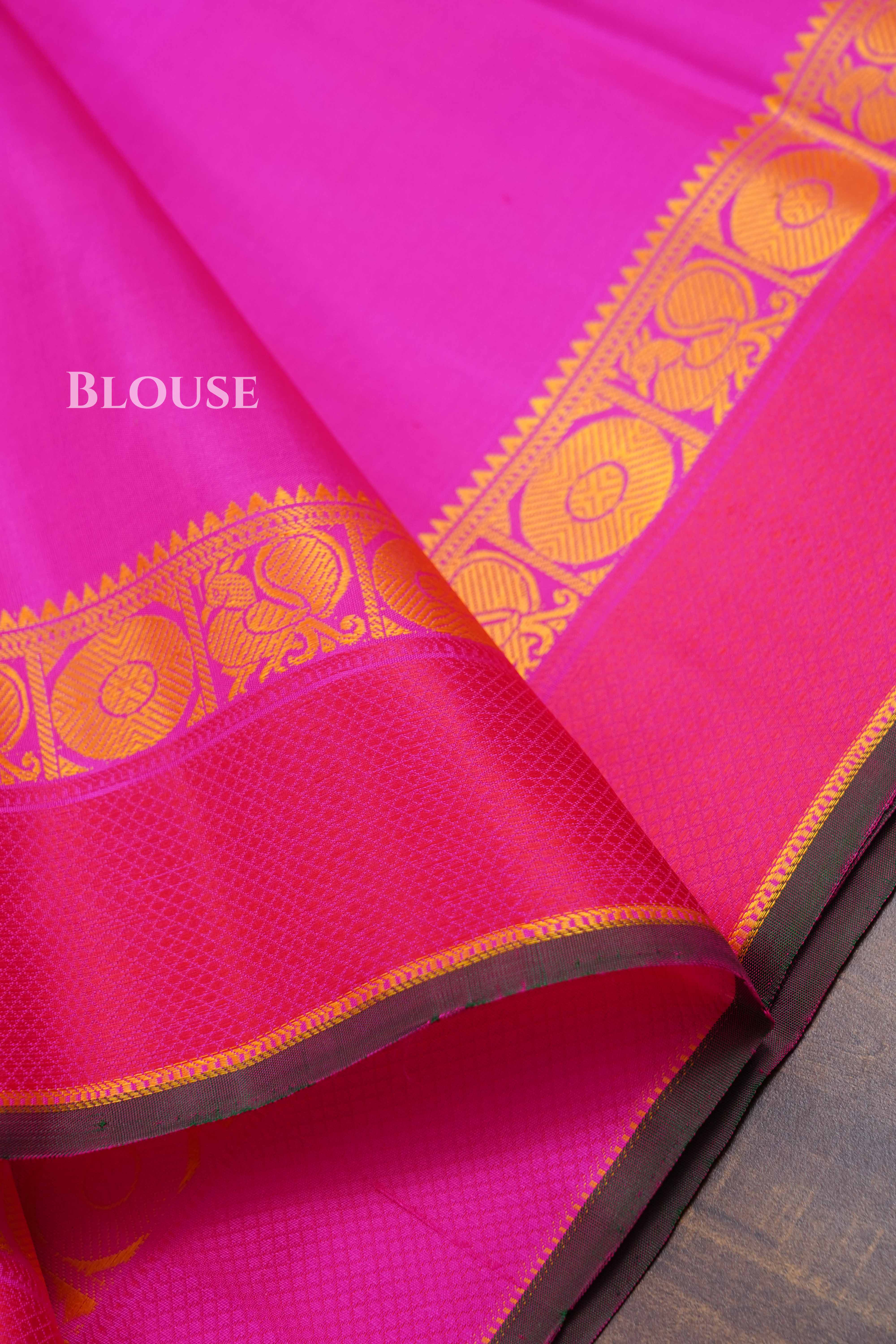 Magenta Pink Pure Kanchivaram Silk Saree