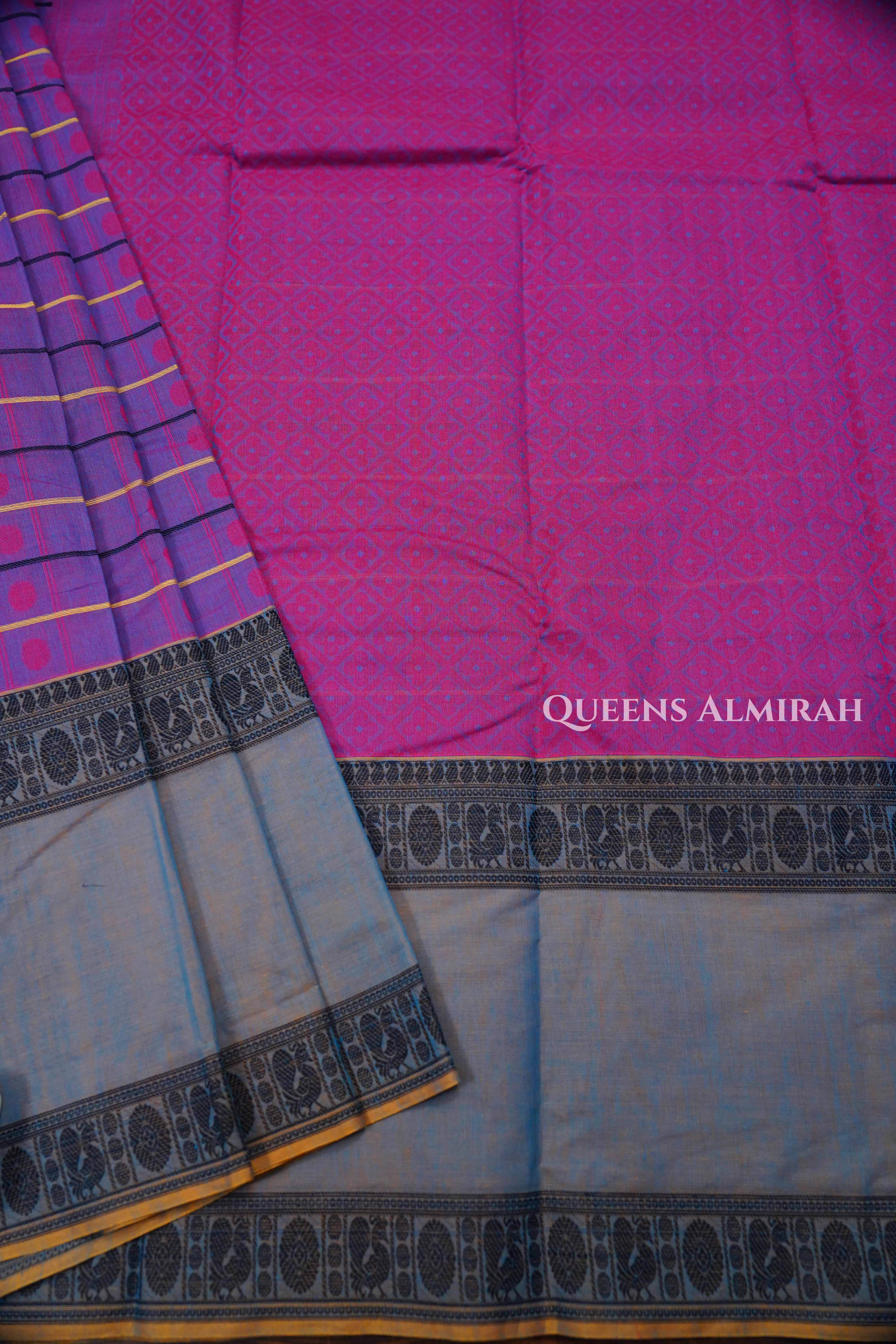 Warm Purple Chettinad Cotton Saree