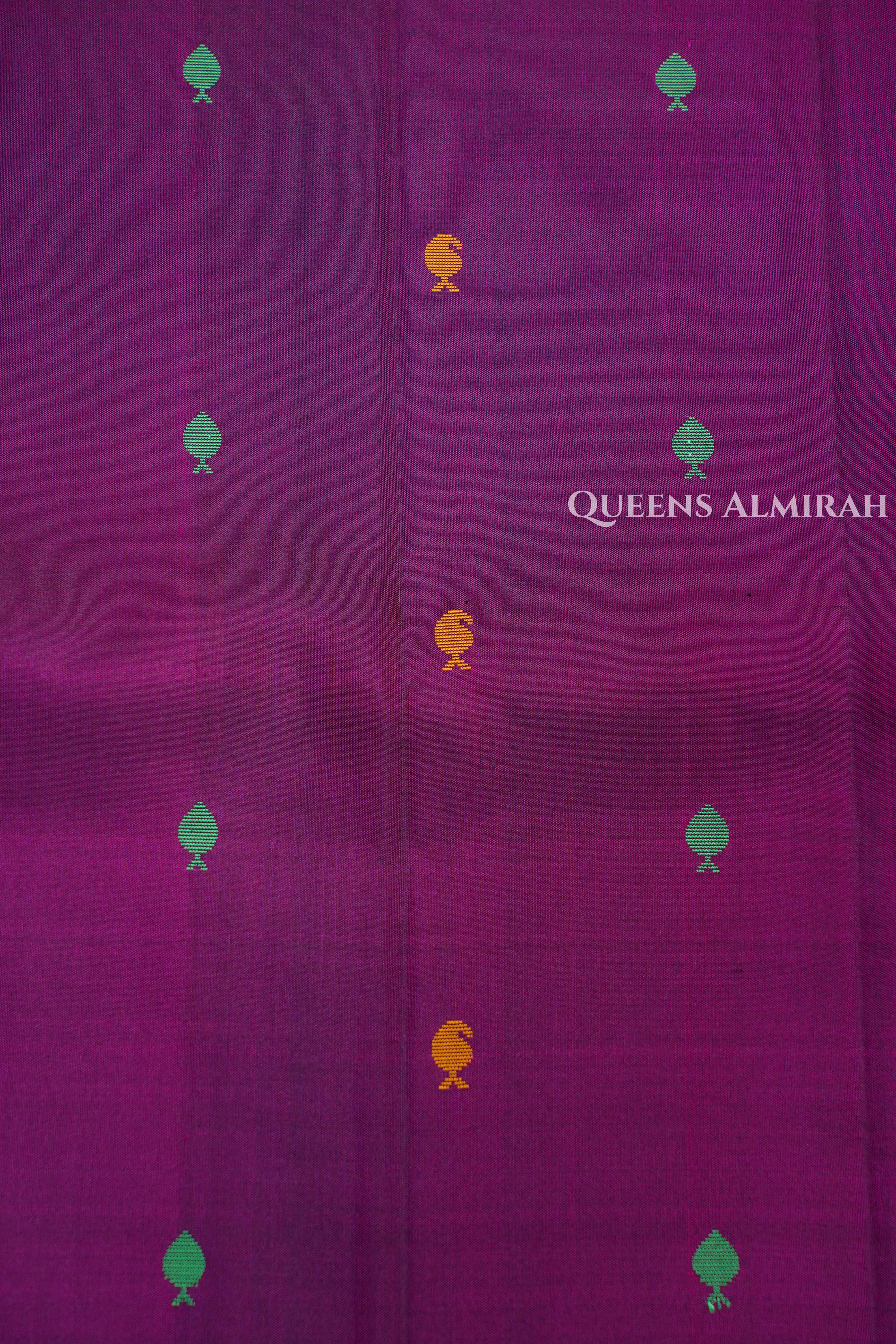 Purple Pure Soft Silk Saree