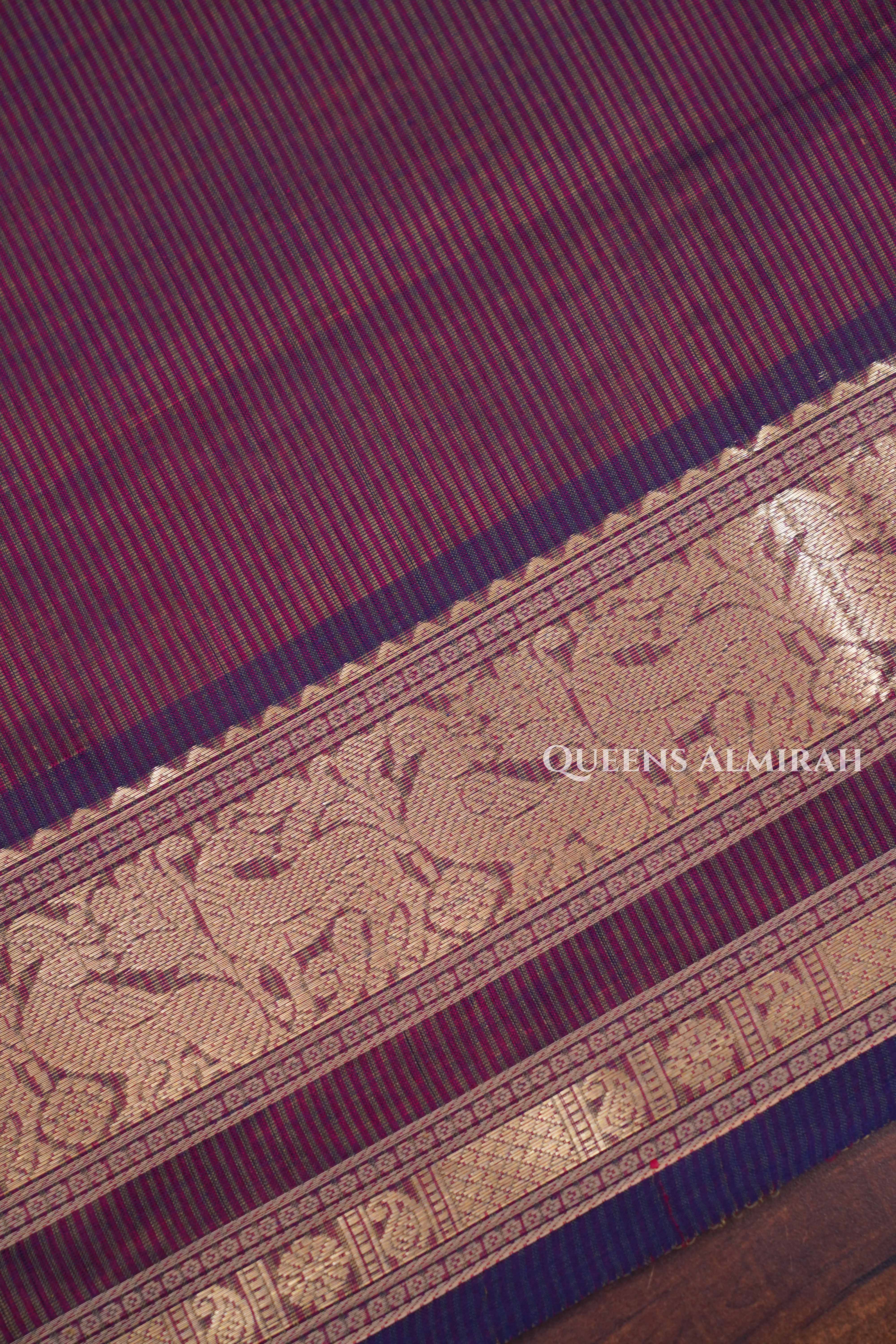 Cocoa Bean Karaikudi Chettinad Silk Cotton Saree