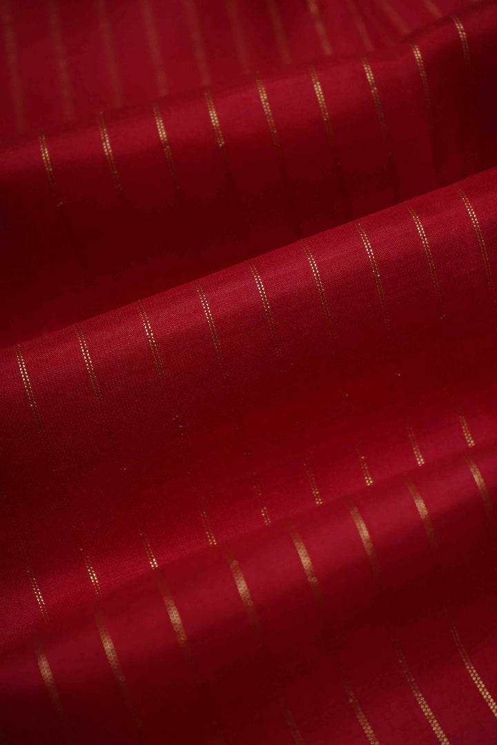 RED DAISY KANCHIVARAM SILK SAREE - Queens Jewel Emporium