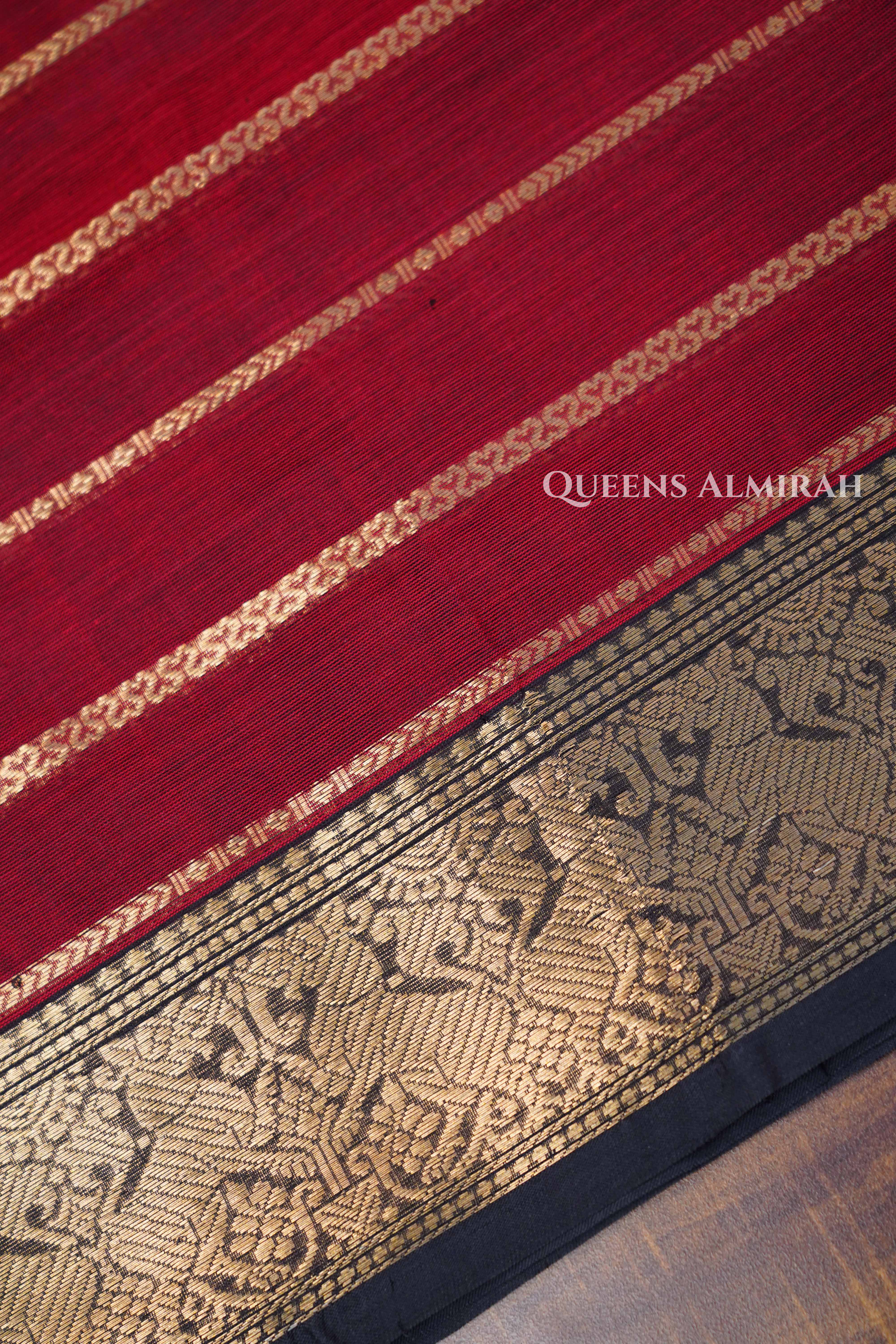 Dark Red-Karaikudi Chettinad Silk Cotton Saree