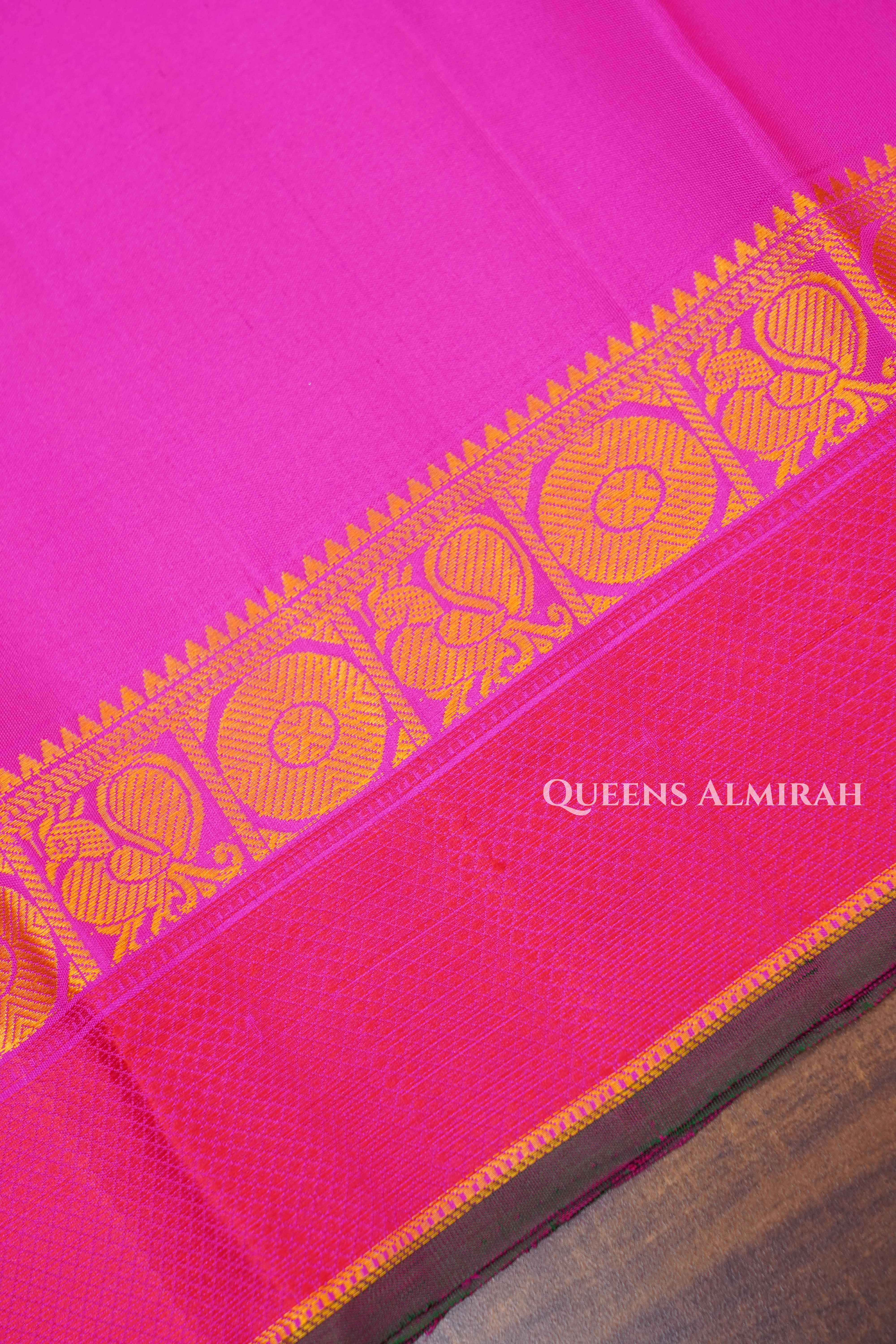 Magenta Pink Pure Kanchivaram Silk Saree