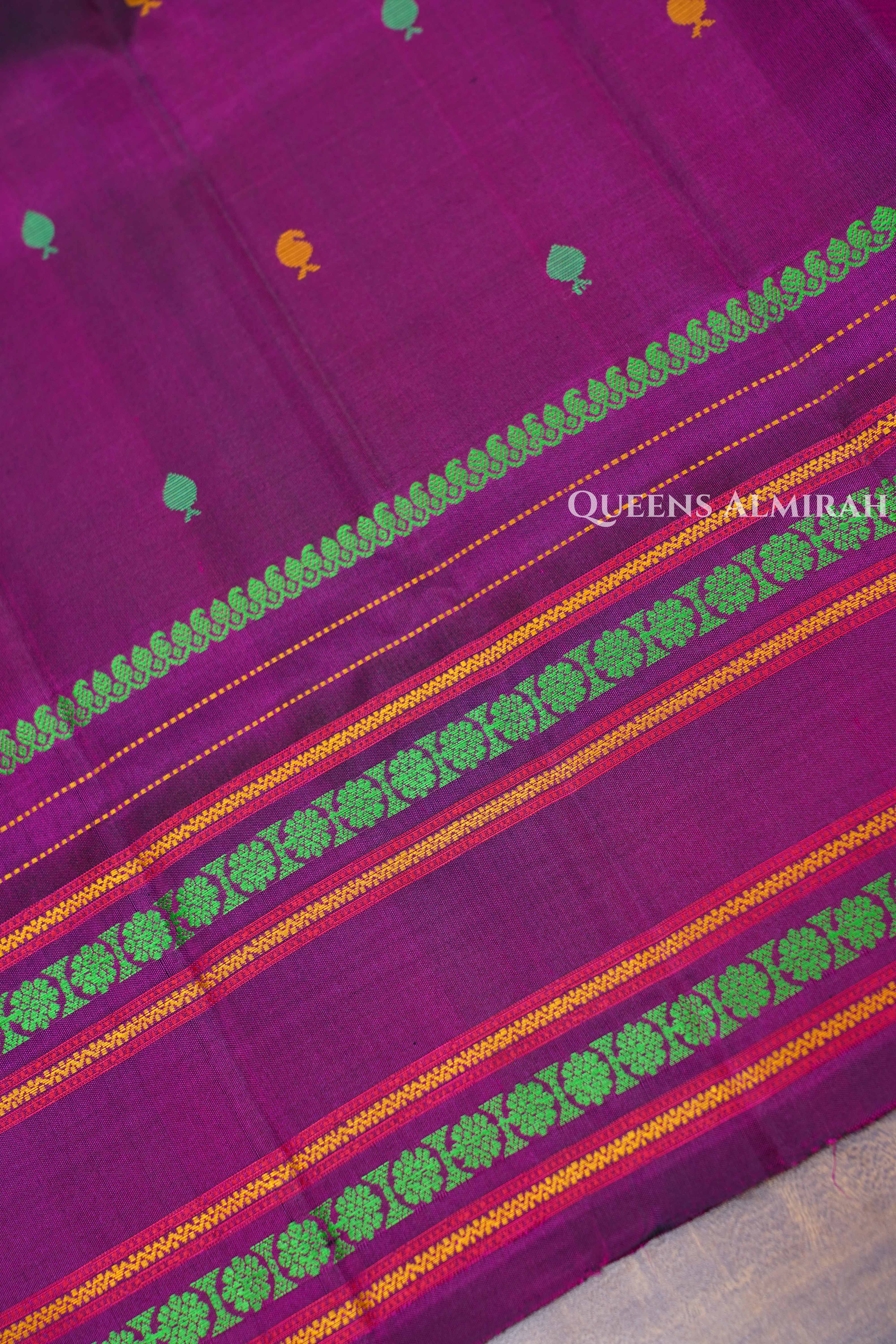 Purple Pure Soft Silk Saree