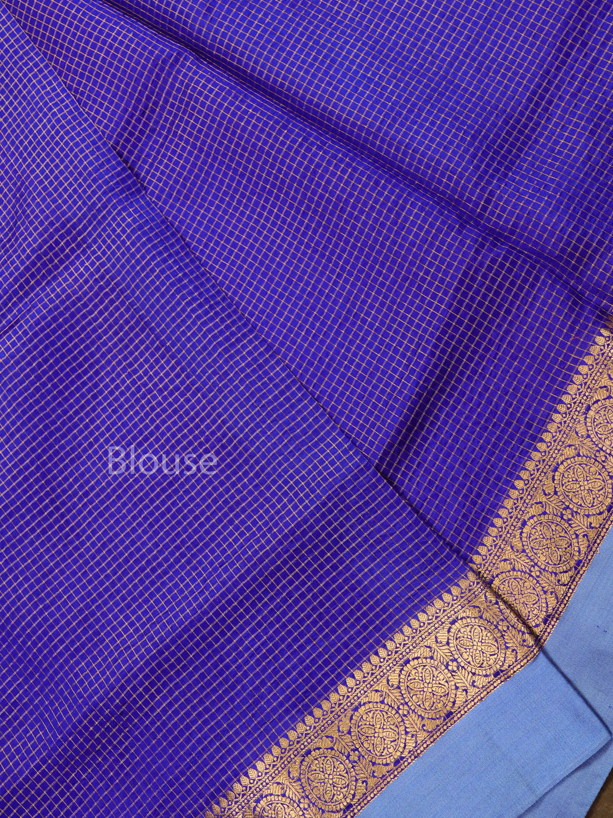 Blue Maheshwari Silk Saree