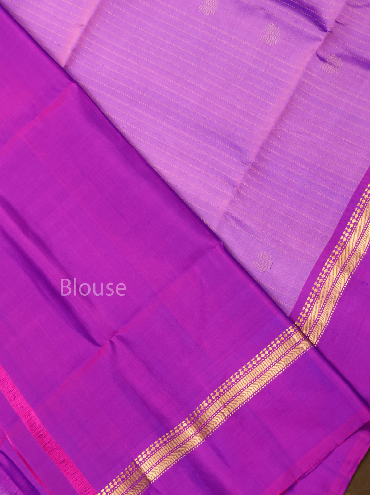 Lavender With Violet Pure Soft Silk Saree