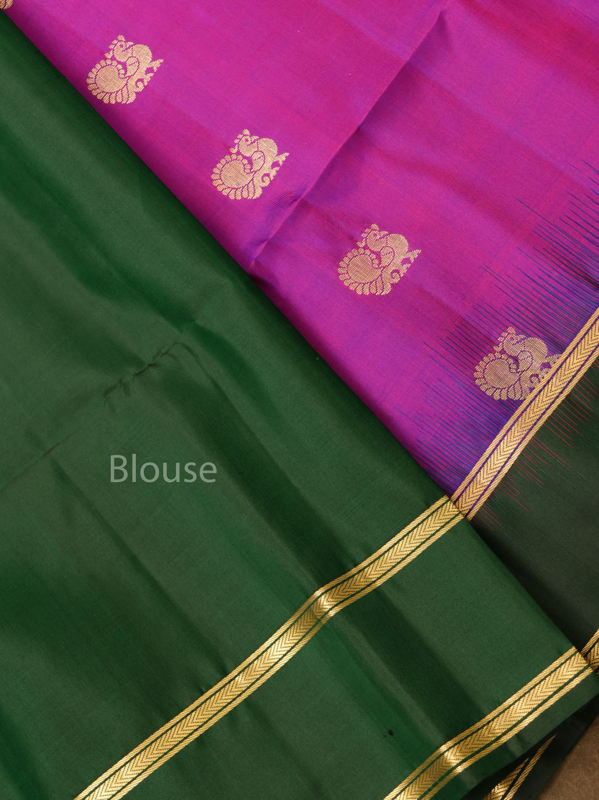 Vadamalli Purple With Green Pure Soft Silk Saree