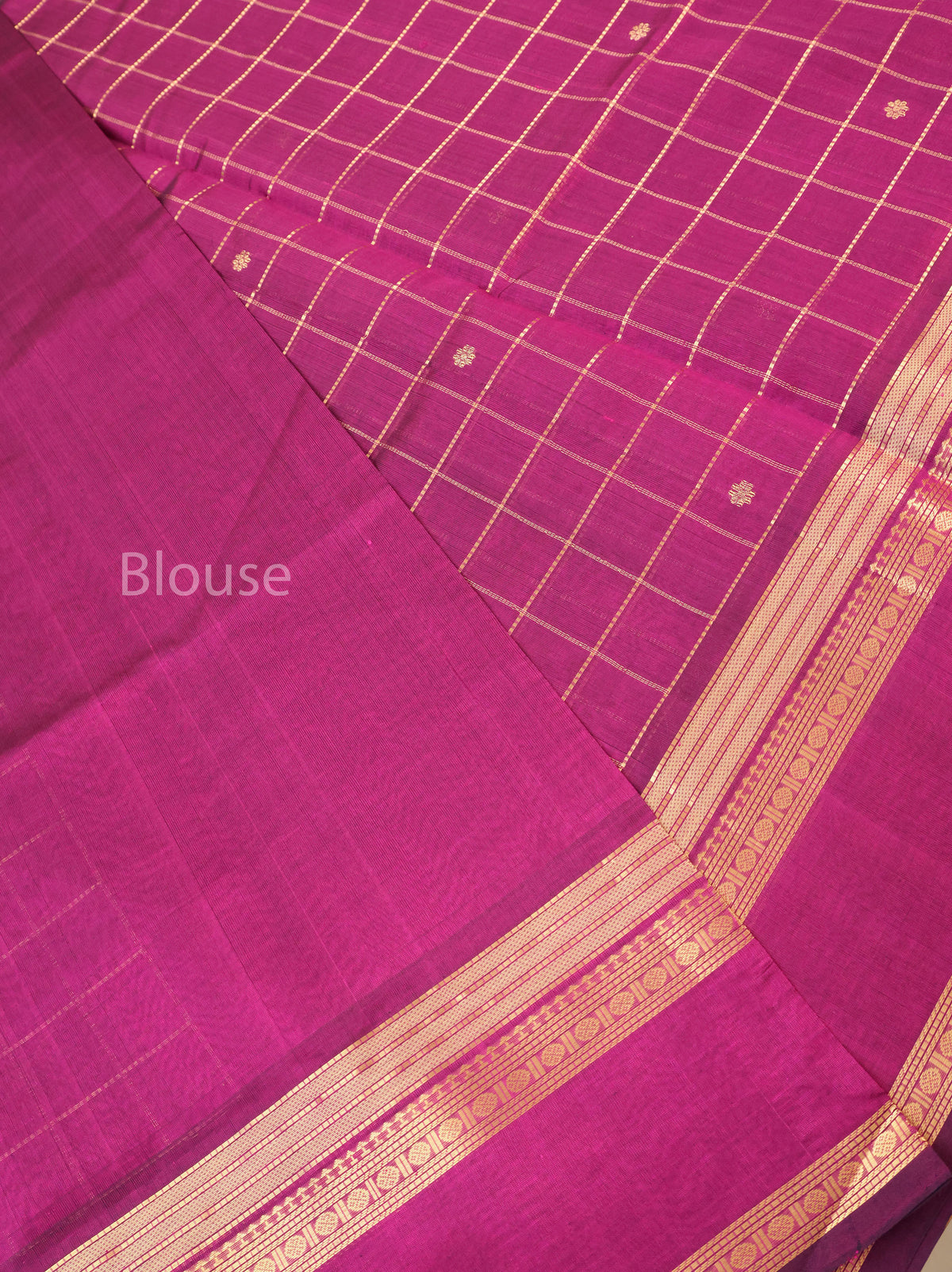 Purple Kattam Chettinad Silk Cotton Saree
