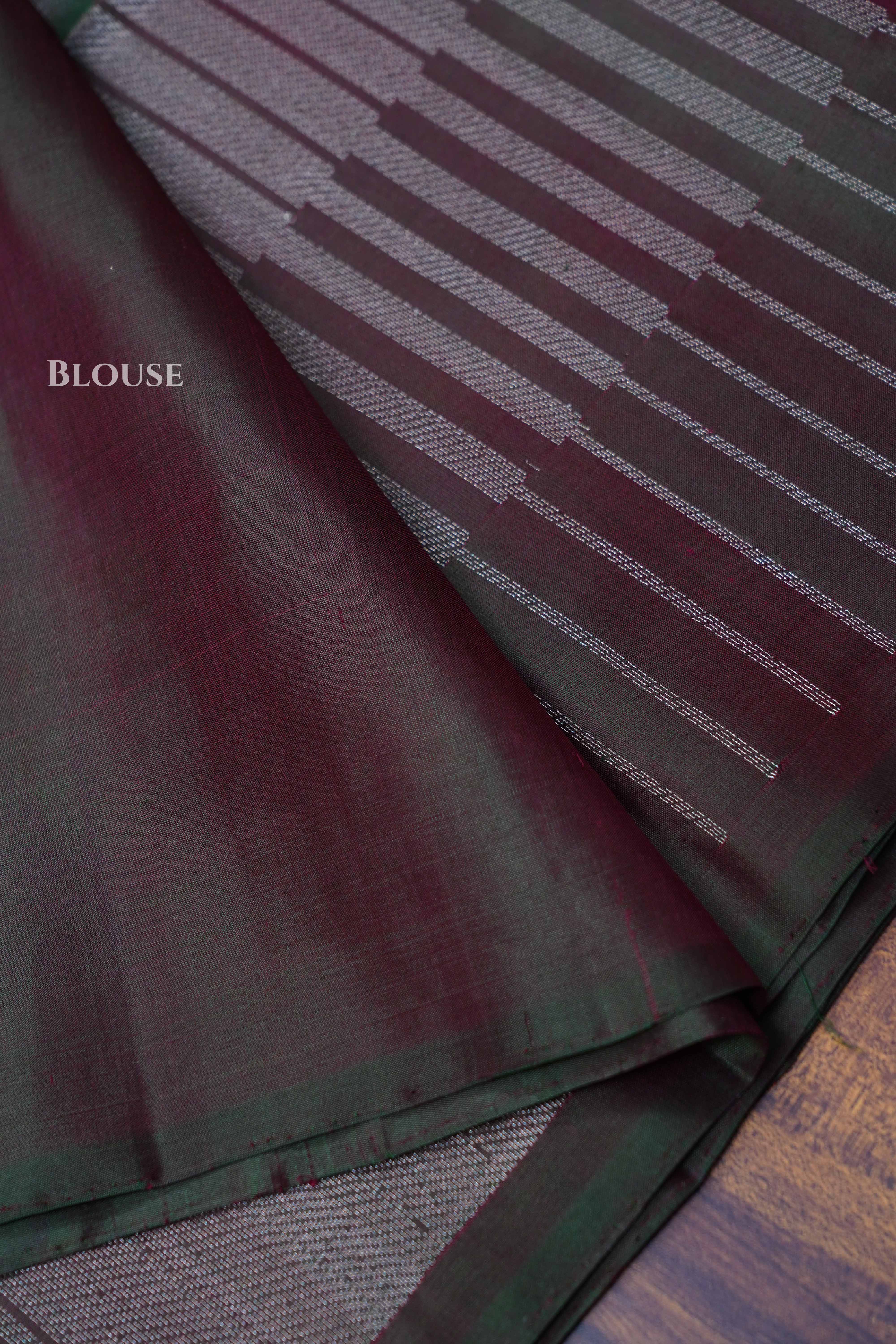 Dark Grape Brown Pure Soft Silk Saree