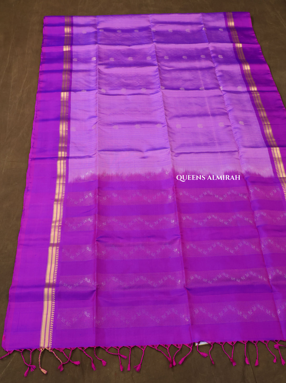 Lavender With Violet Pure Soft Silk Saree