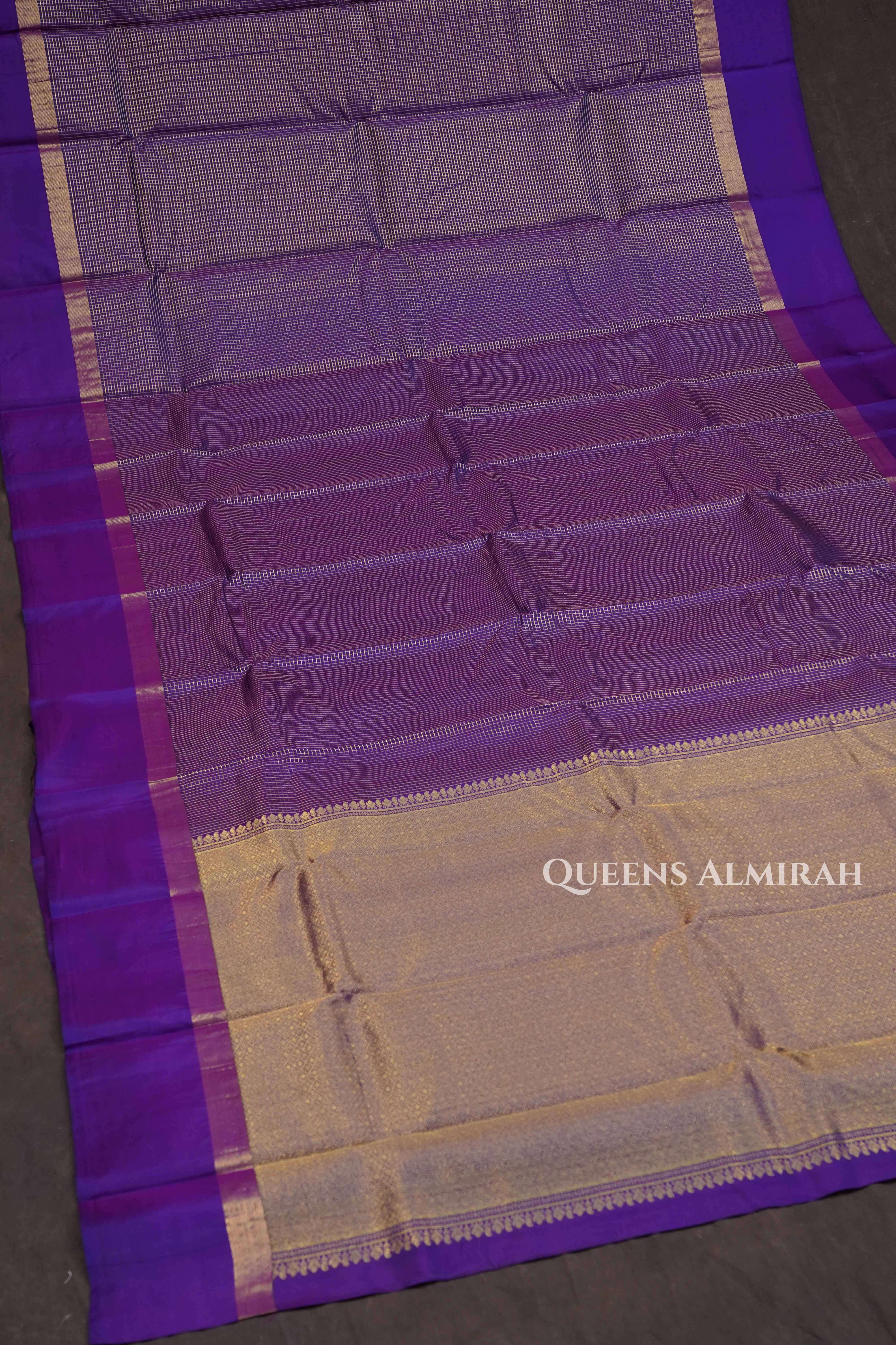 Purple Pure kanchivaram Silk Saree