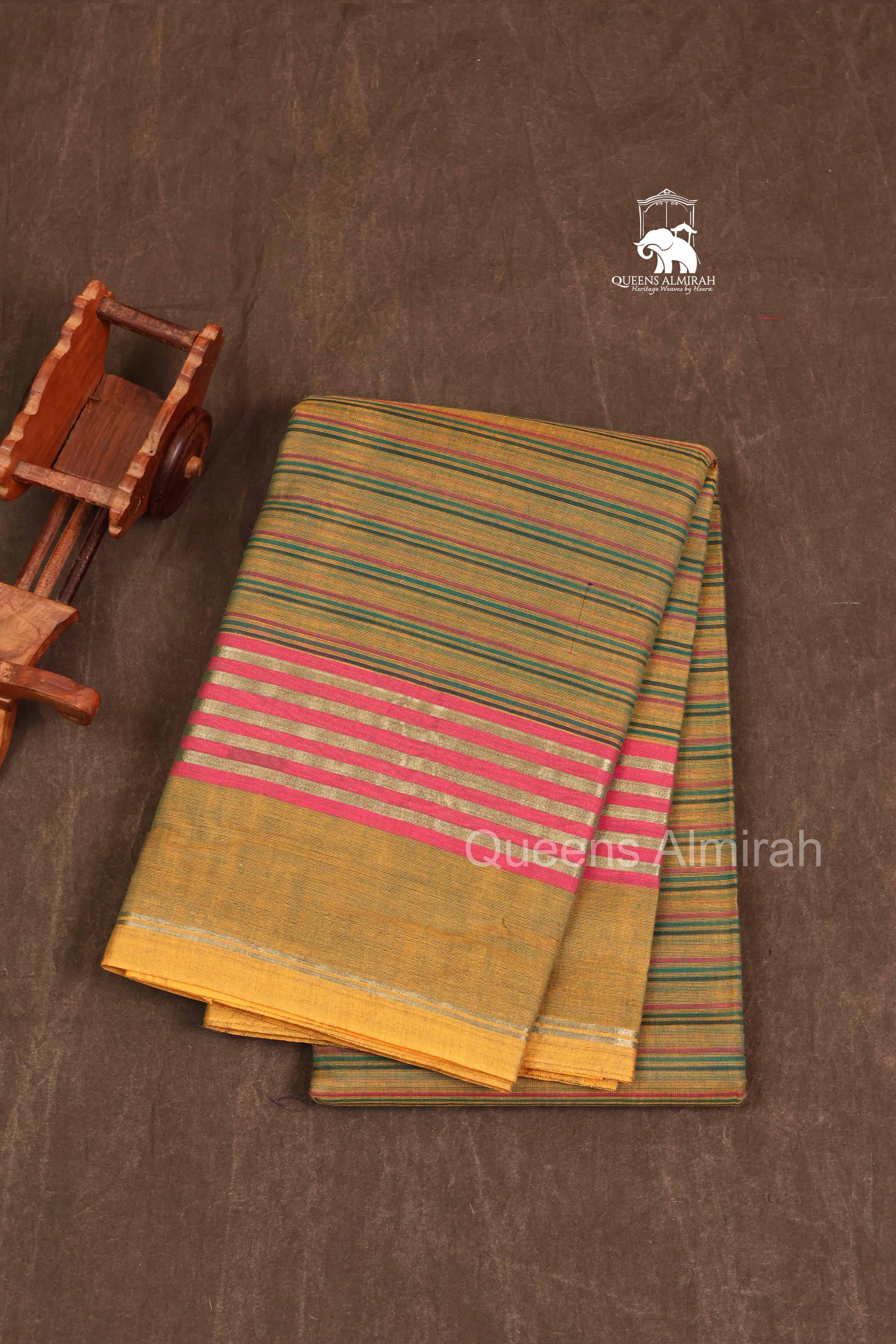 Green With Yellow Chettinad Cotton Saree