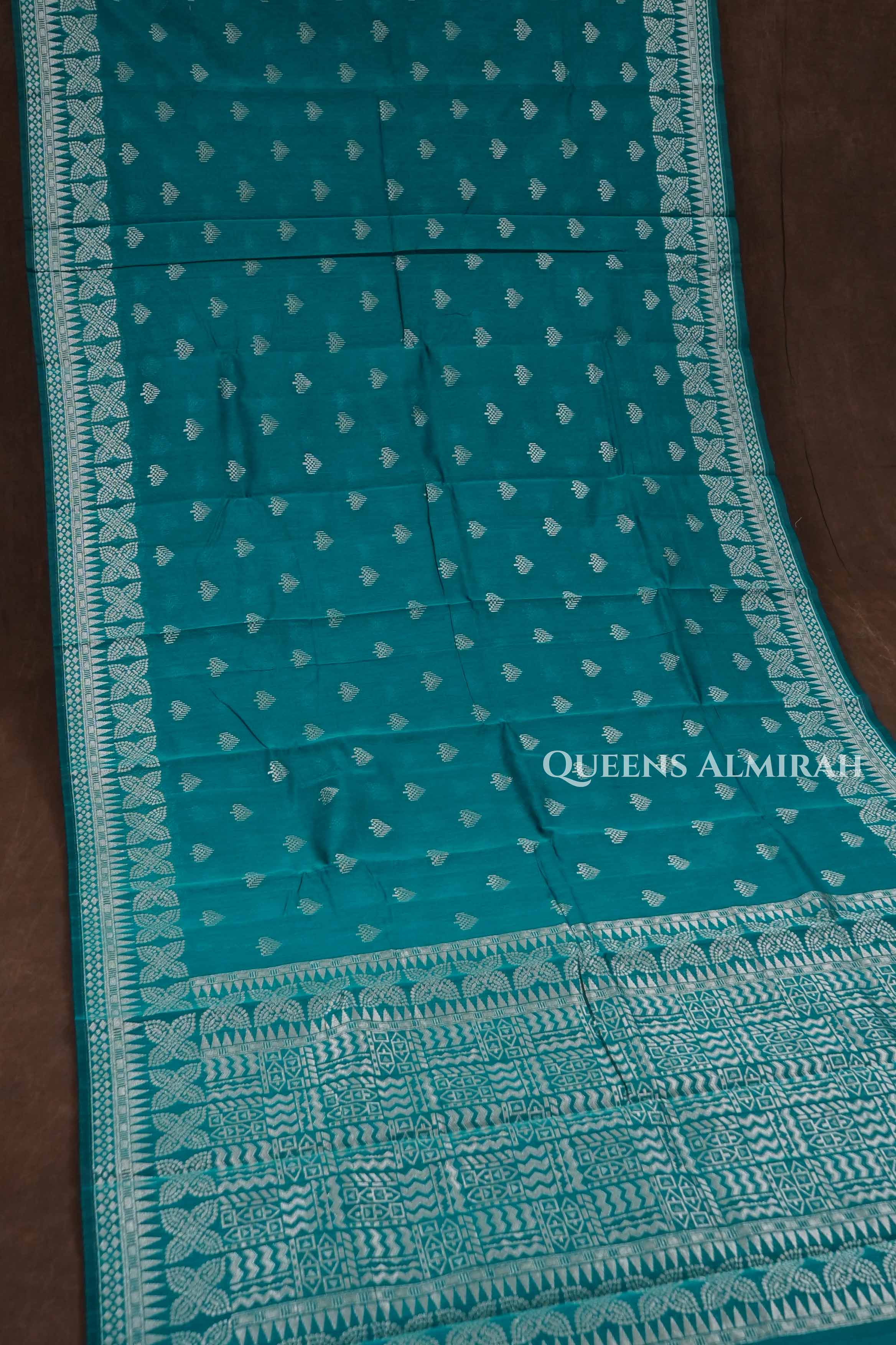 Sea Green Semi Silk Cotton Saree