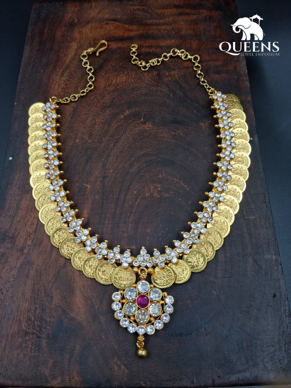 DHANALAKSHMI KASU NECKLACE - Queens Jewel Emporium