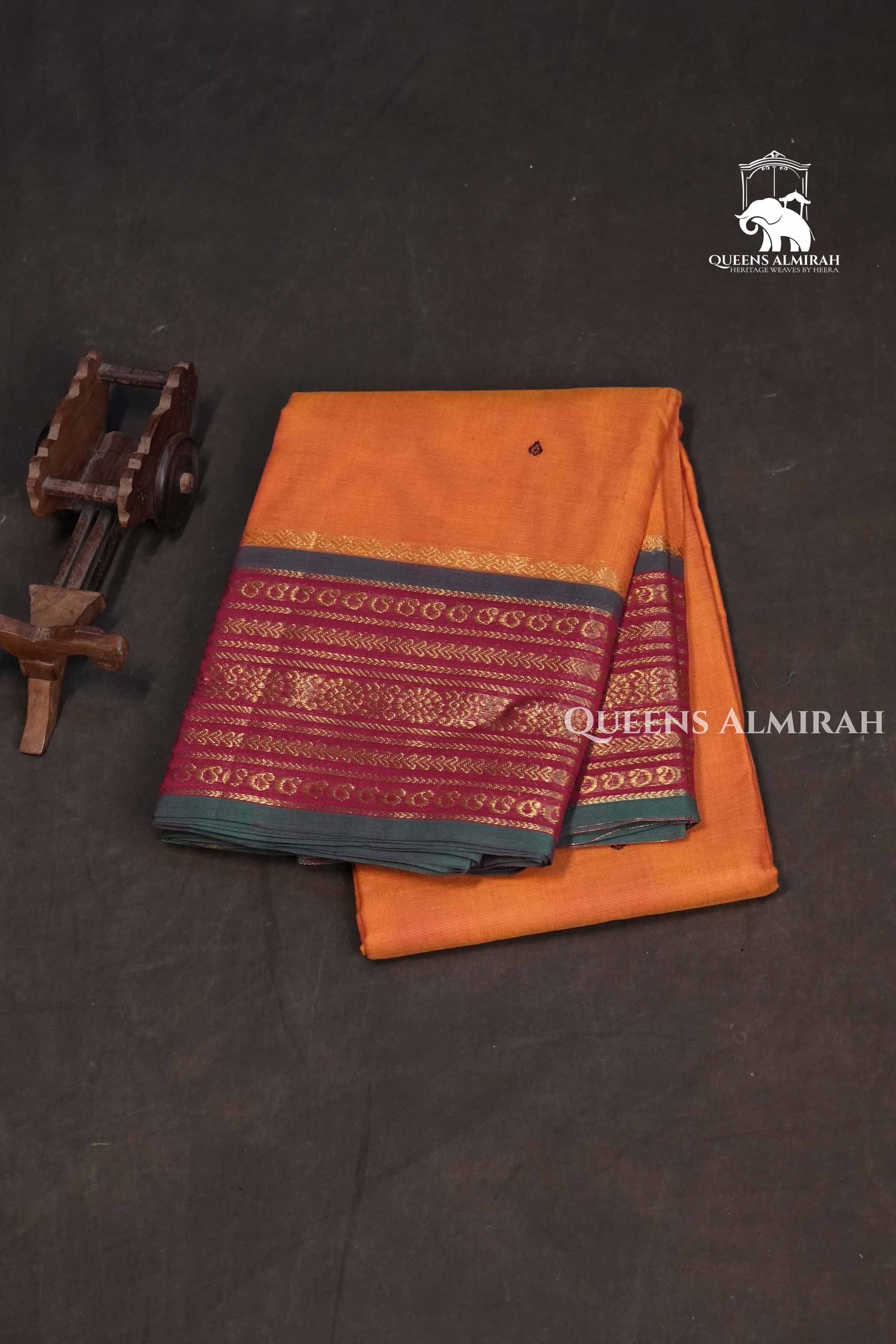 Orange Kanchi Cotton Saree