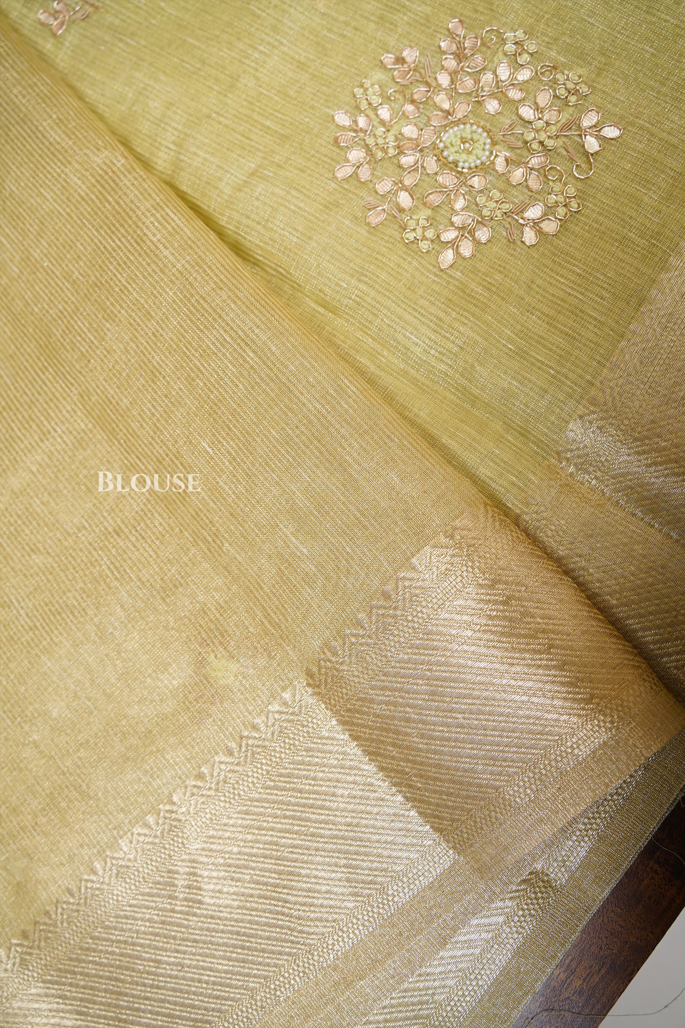 Pastel Green Kota Tissue Saree