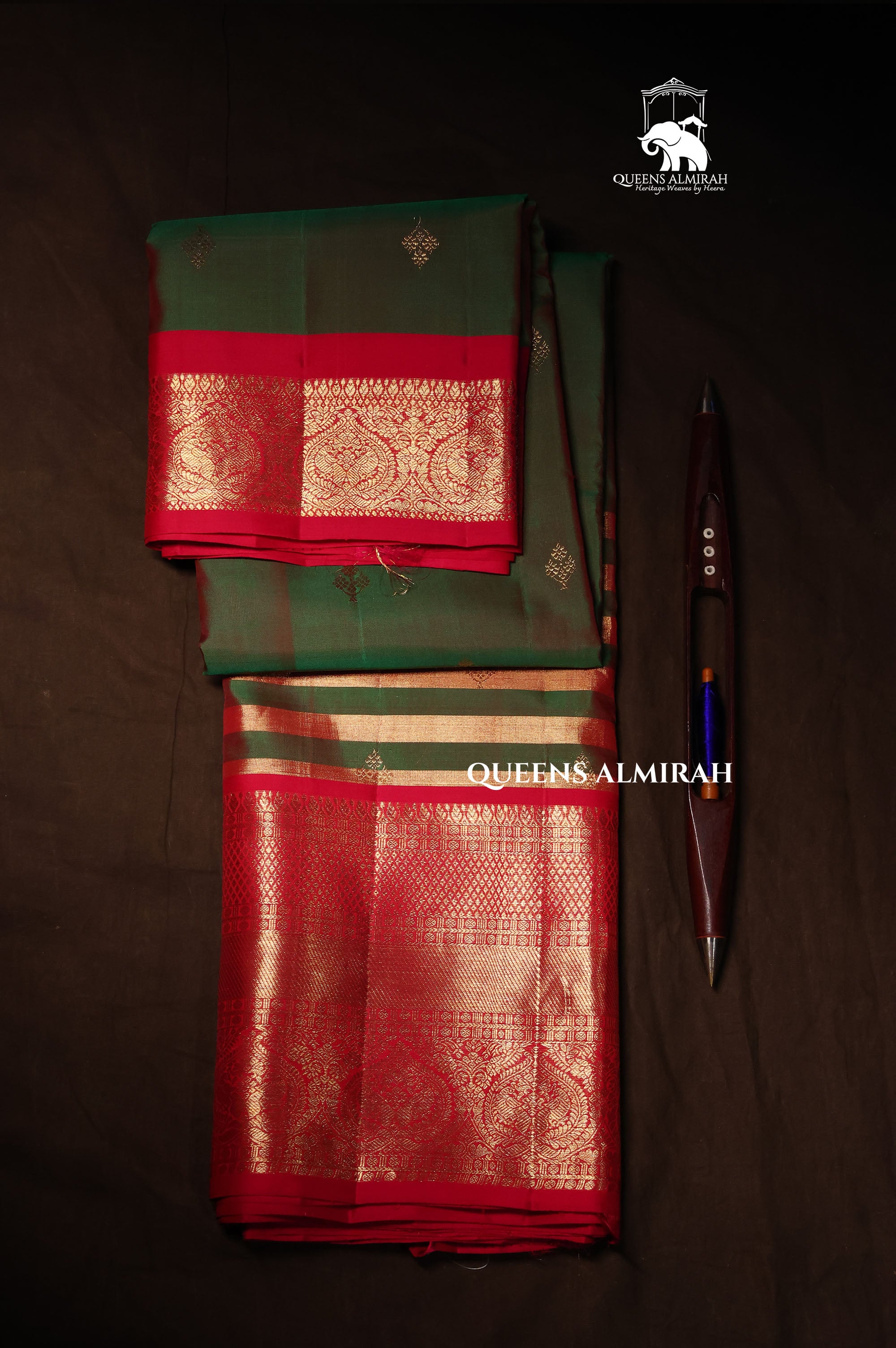 Green With Rani Pink Budget Kanchivaram Silk Saree
