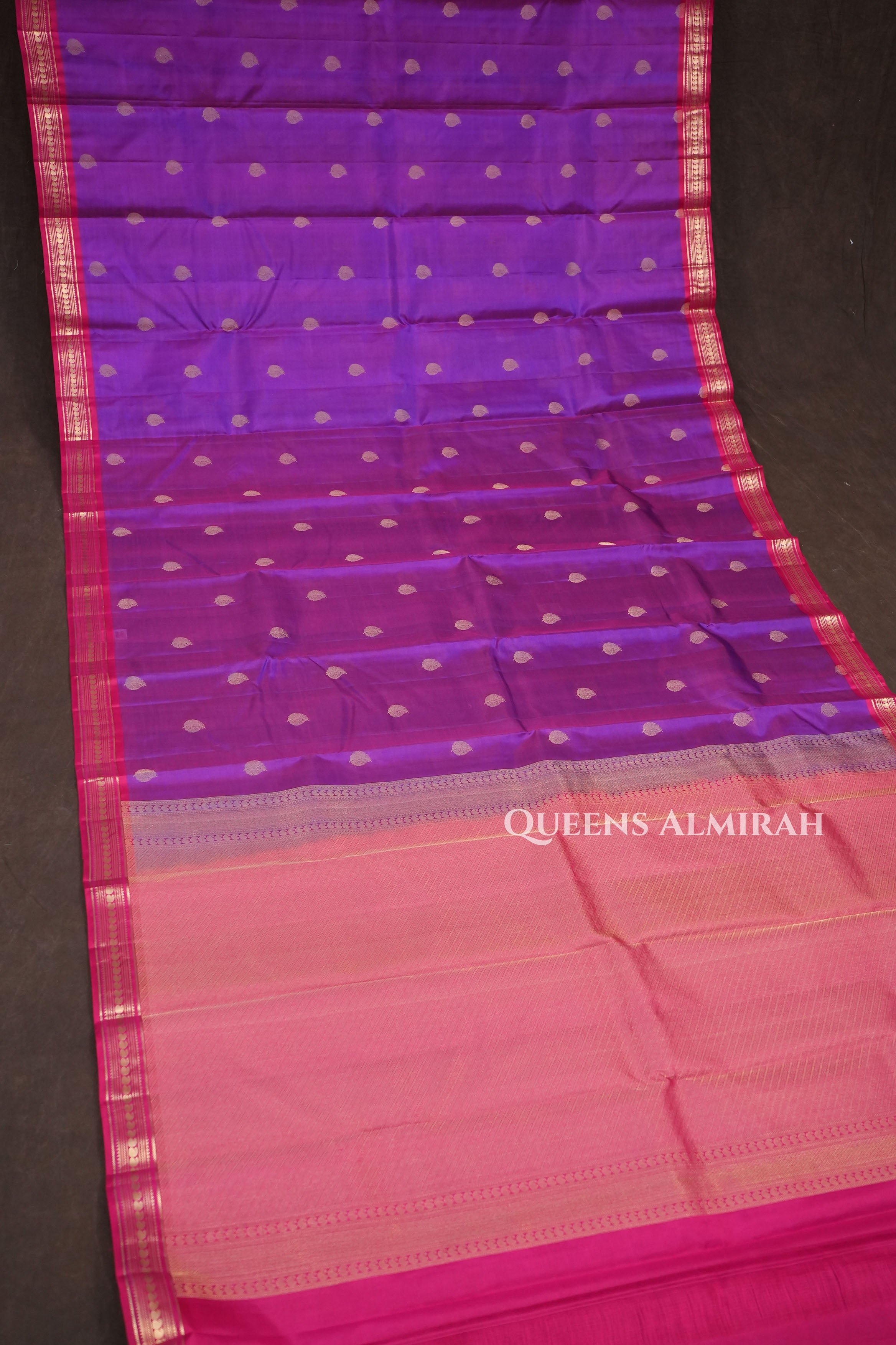 Purple With Pink Pure Kanchivaram Silk Saree