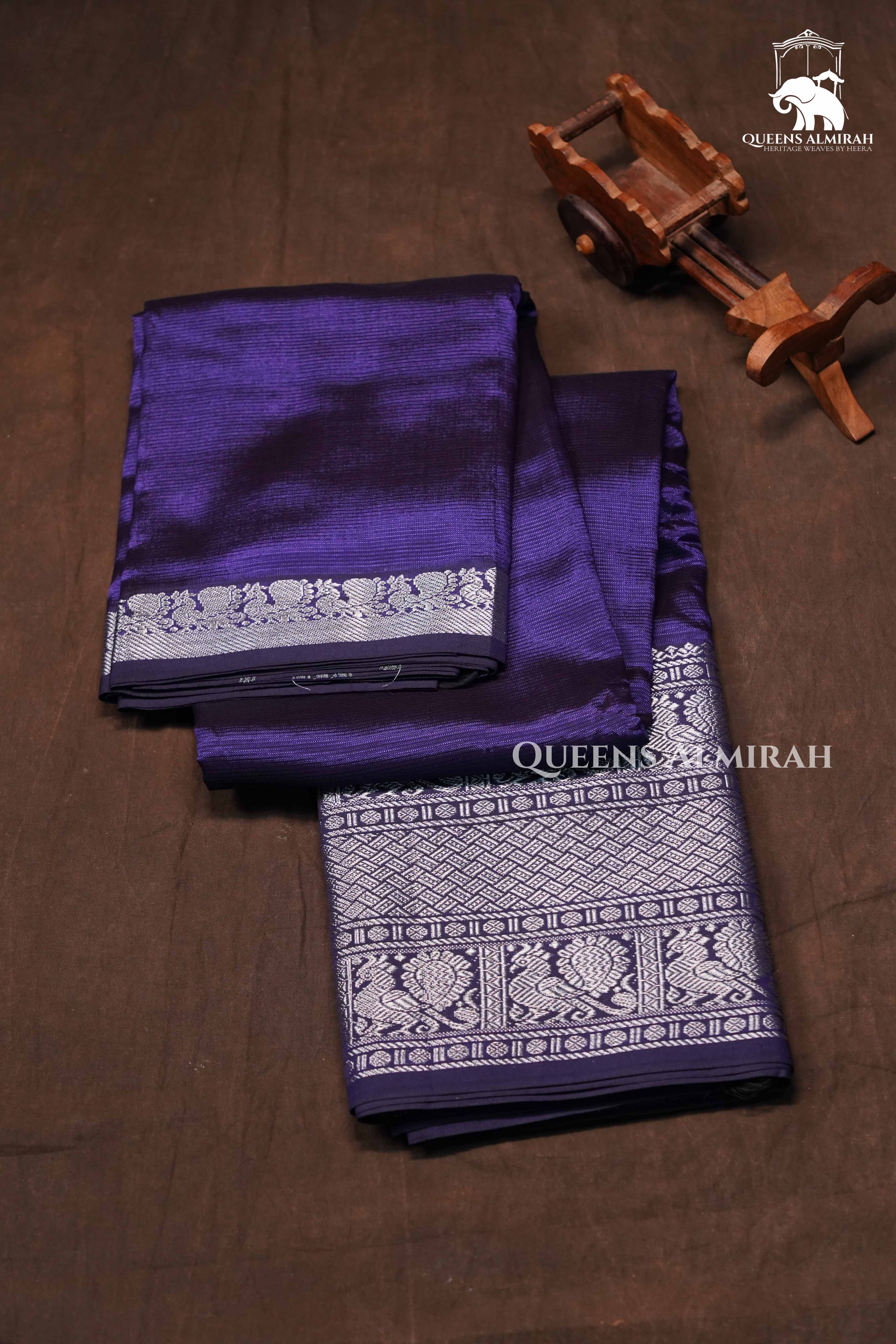 Indigo Mangalgiri Saree