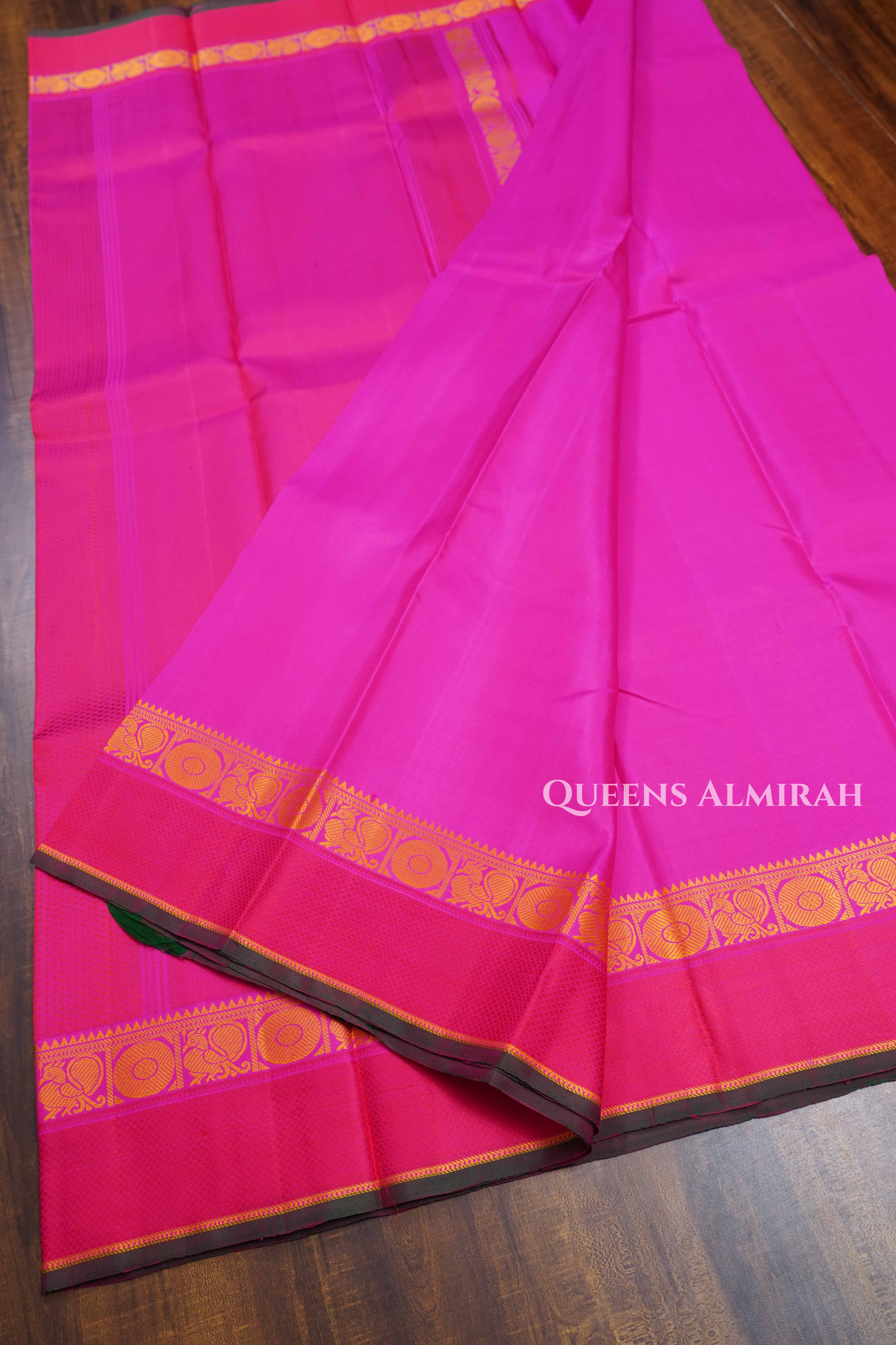 Magenta Pink Pure Kanchivaram Silk Saree