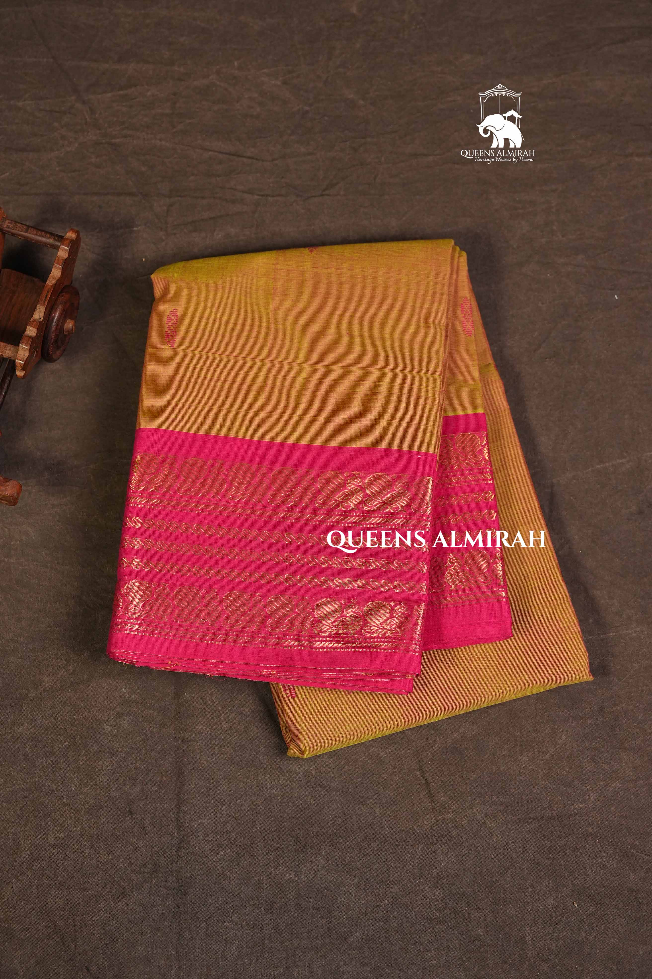 Yellow With Red Kanchi Cotton Saree