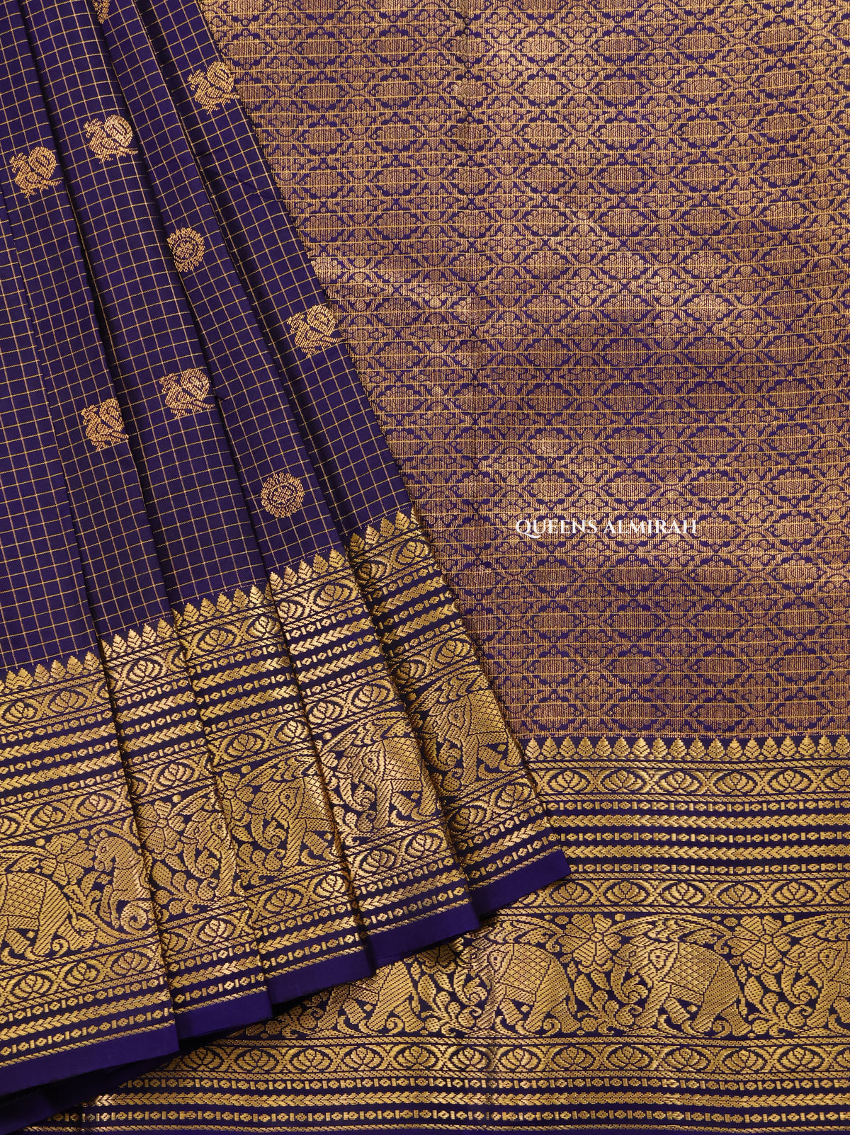 Navy Blue  Pure Kanchivaram Silk Saree