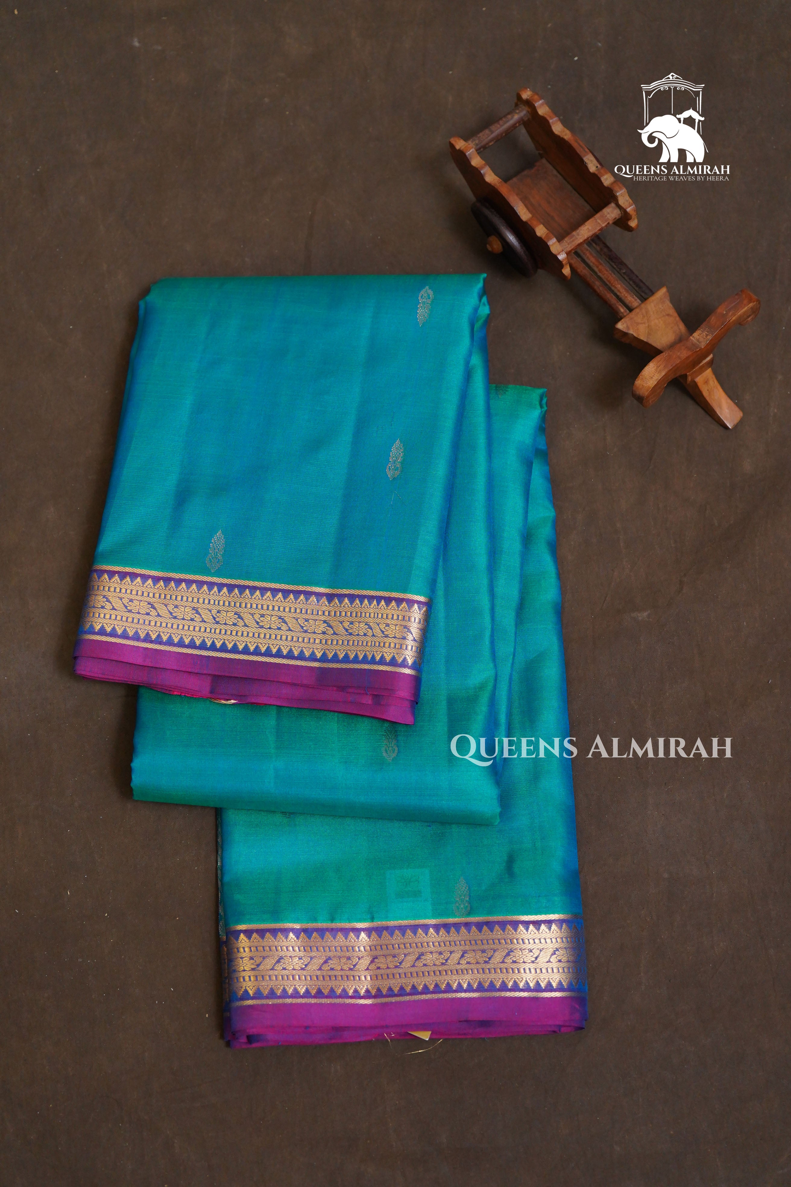 Sky Blue With Purple Pure Kanchivaram Silk Saree