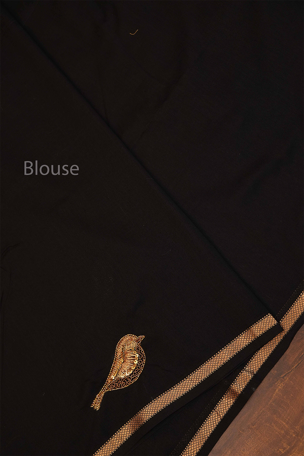 Black Singara Chittu Handloom Maheshwari Silk Cotton Saree