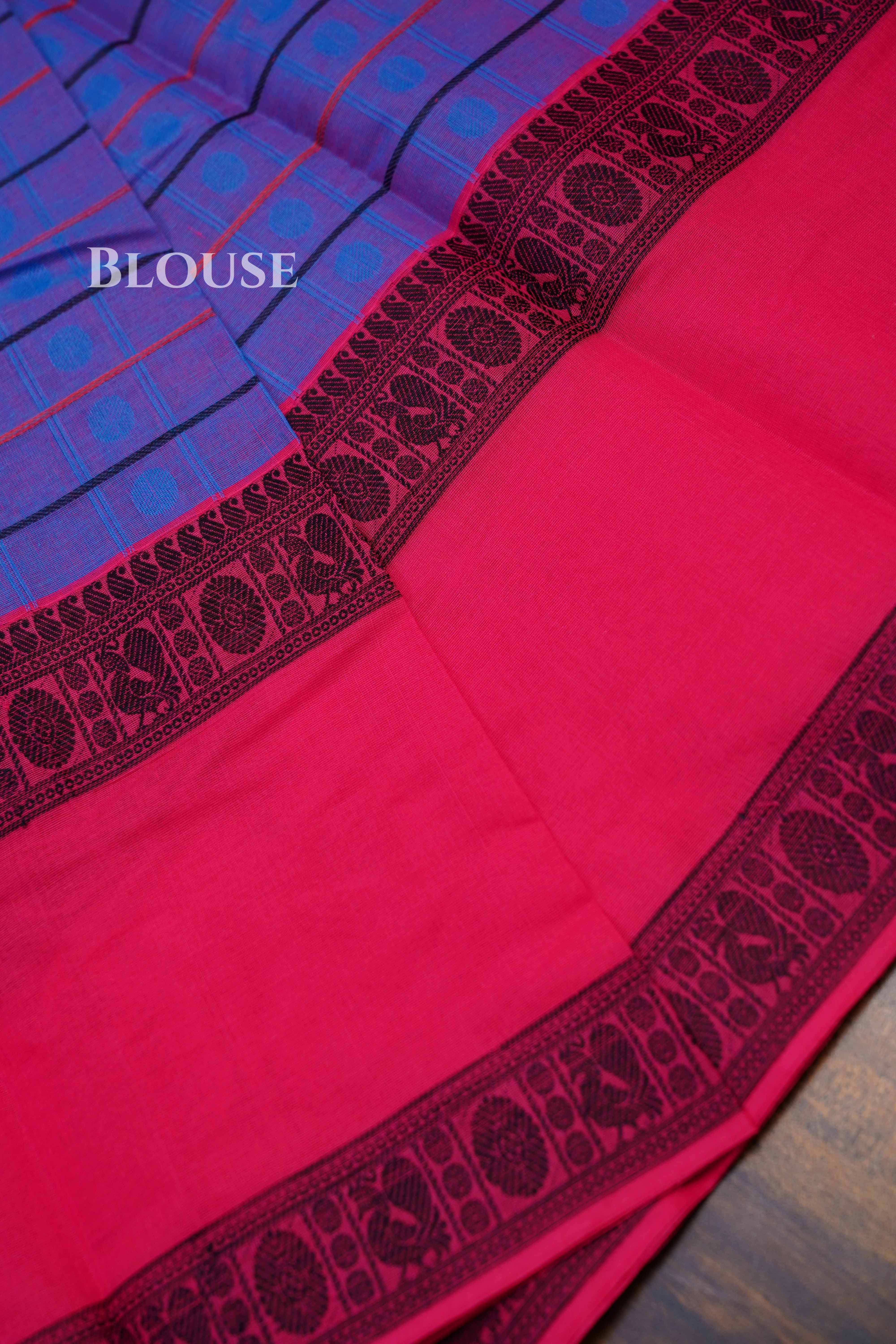 Purple With Pink Chettinad Cotton Saree