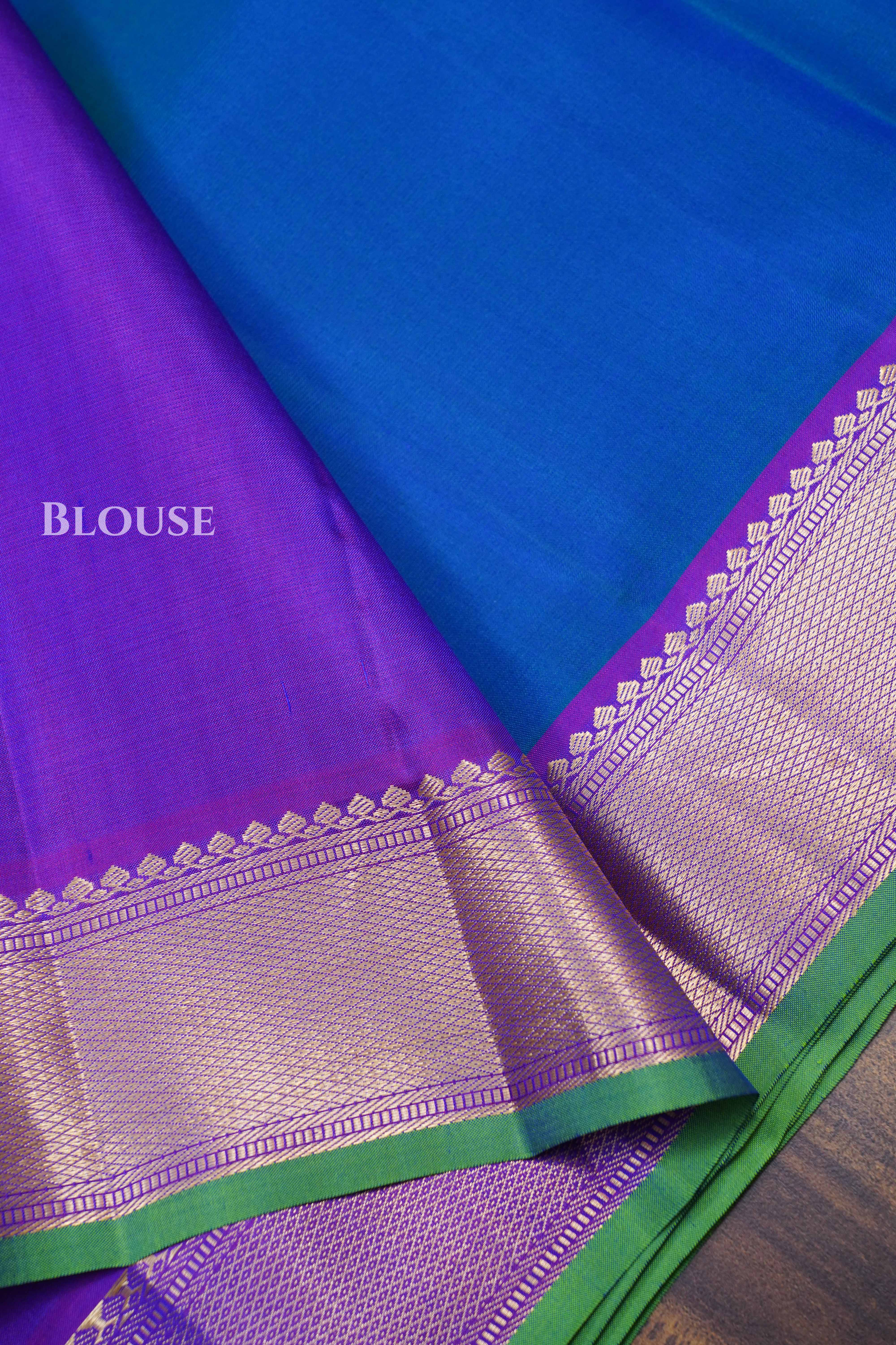 Peacock Blue Pure Kanchivaram Silk Saree