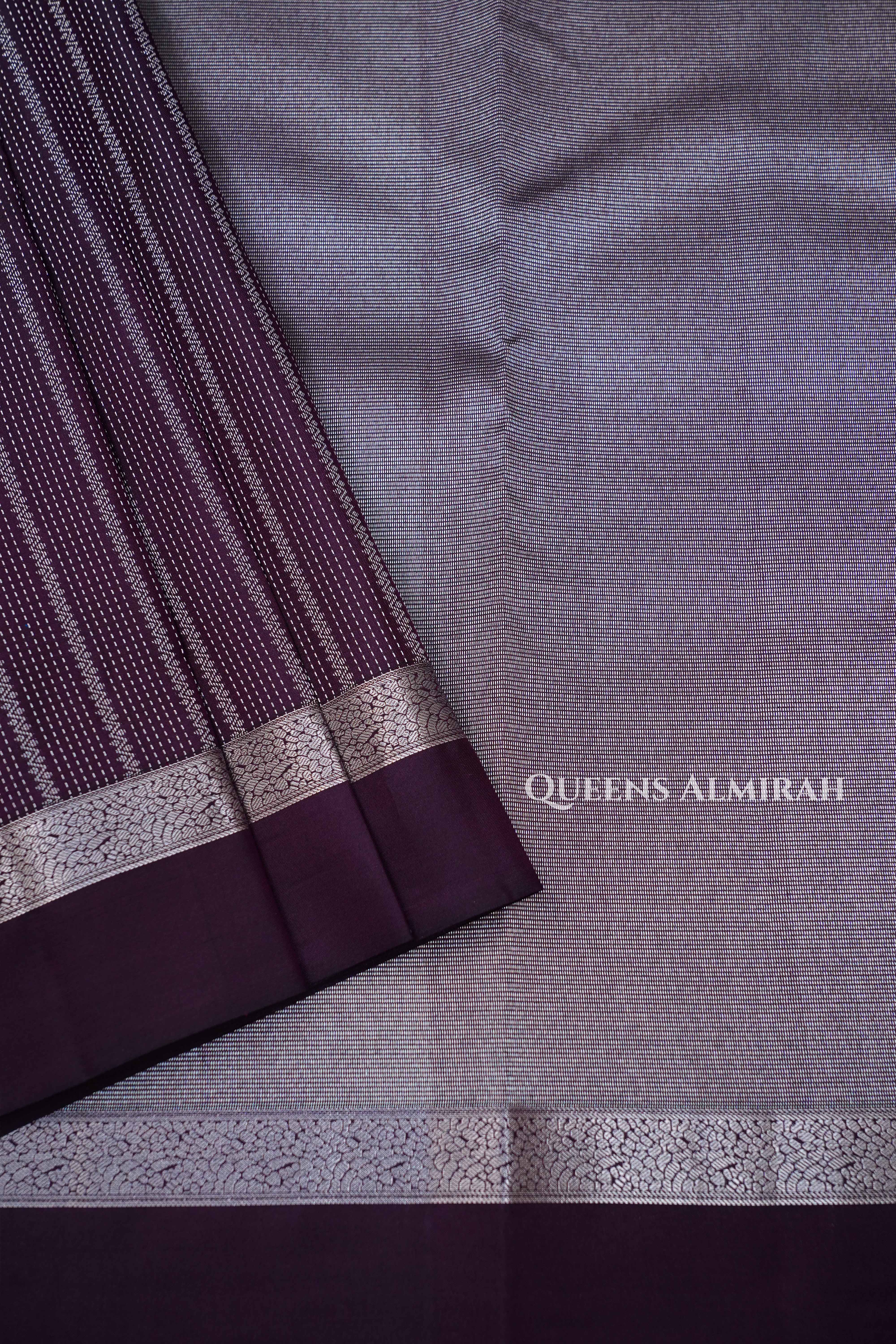 Dark Grape Purple Pure Kanchivaram Silk Saree