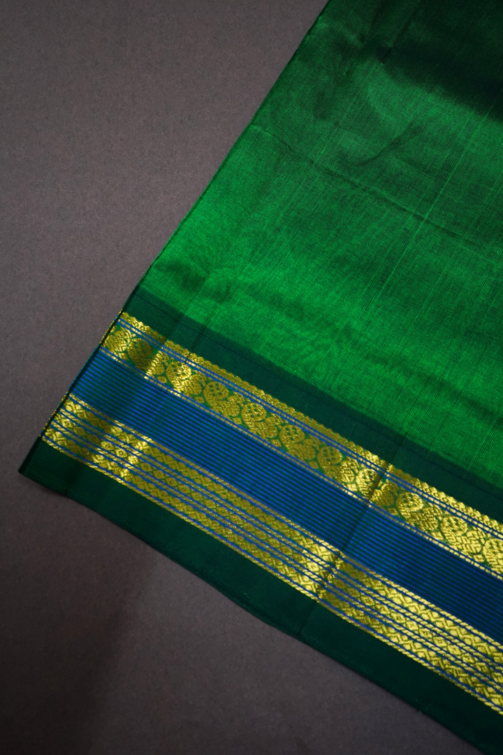 PURE KANCHI SILK COTTON - JAZZ BERRY JAM WITH PINE - Queens Jewel Emporium
