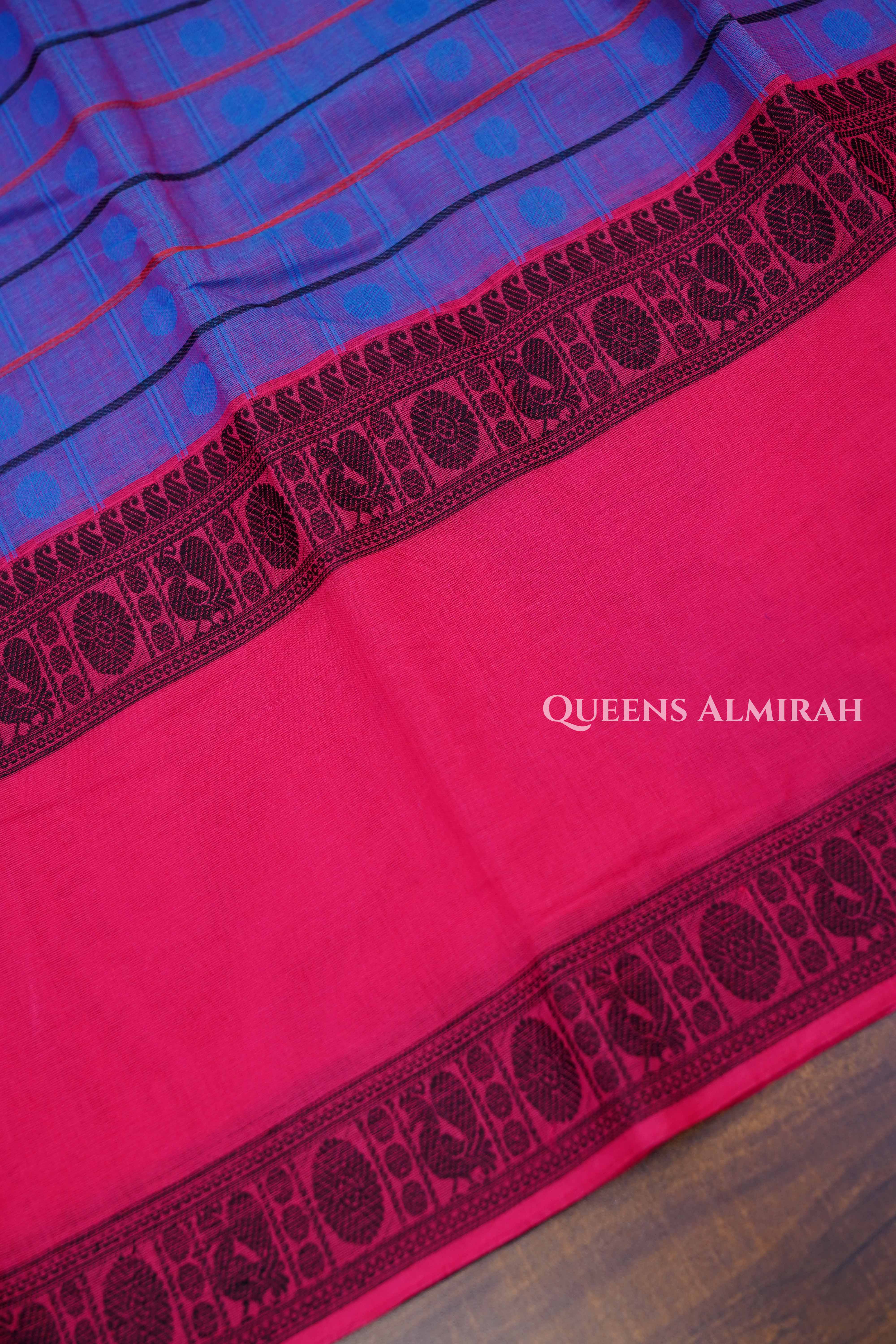 Purple With Pink Chettinad Cotton Saree