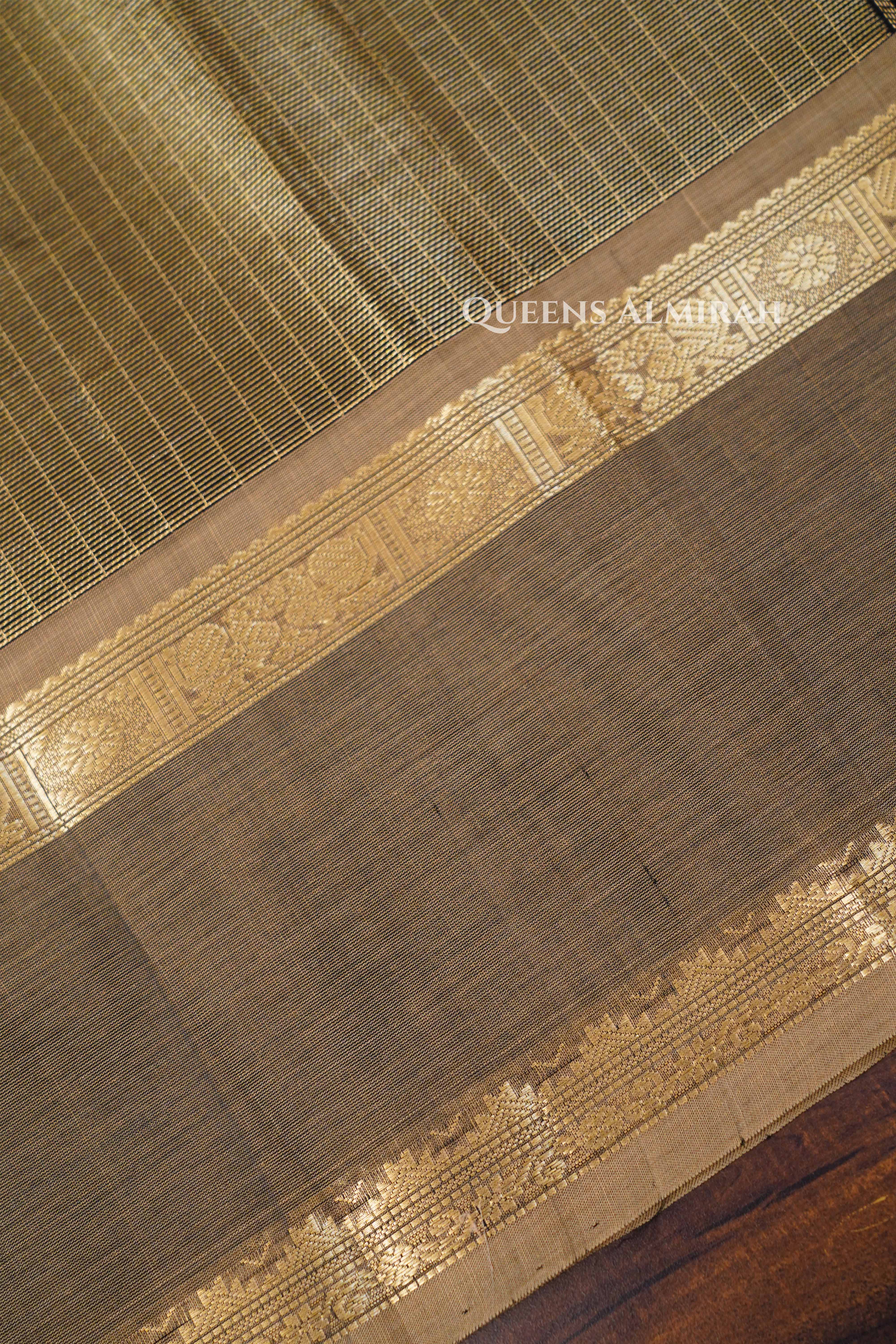 Cocoa Brown Karaikudi Chettinad Silk Cotton Saree