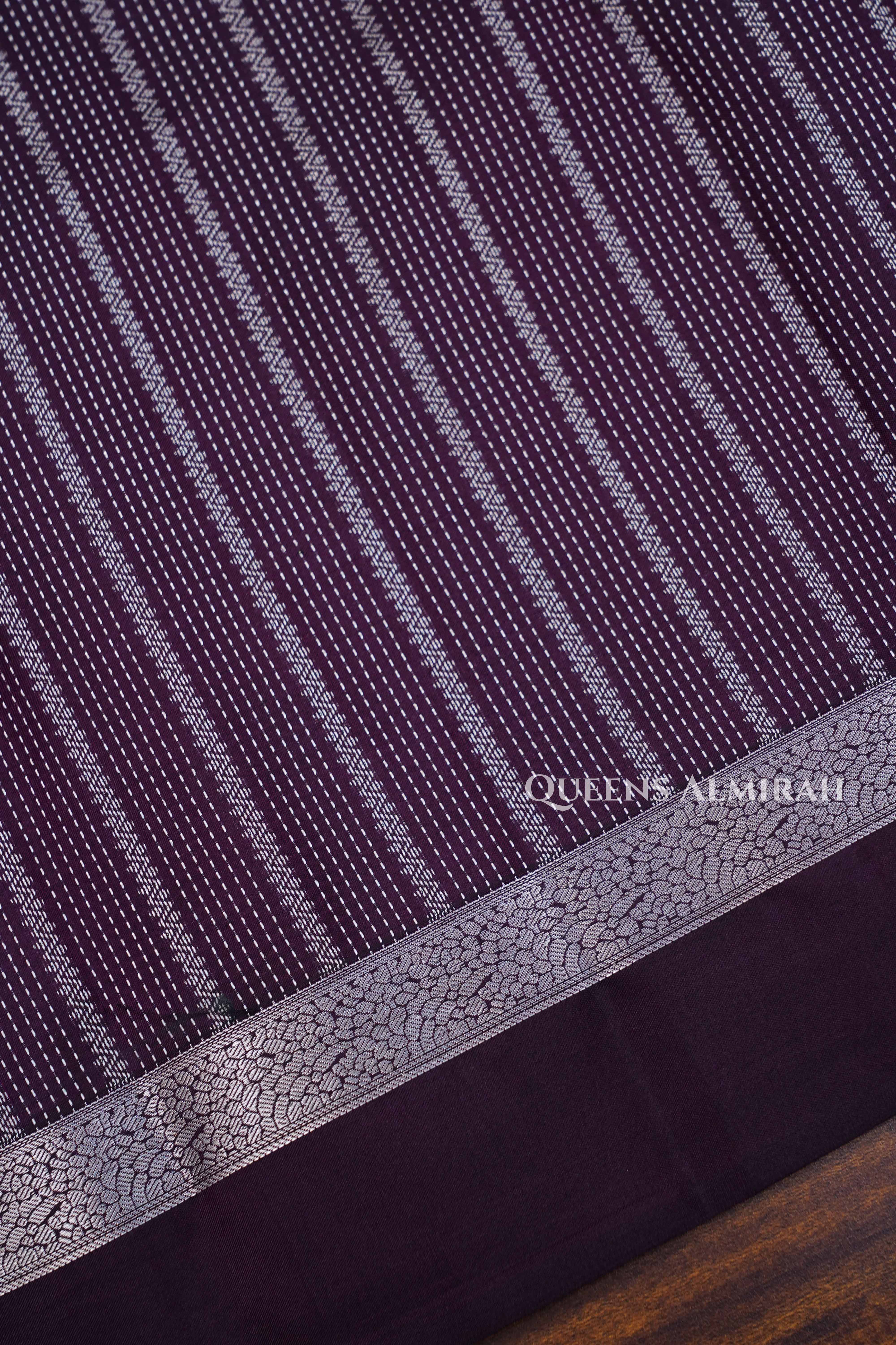 Dark Grape Purple Pure Kanchivaram Silk Saree