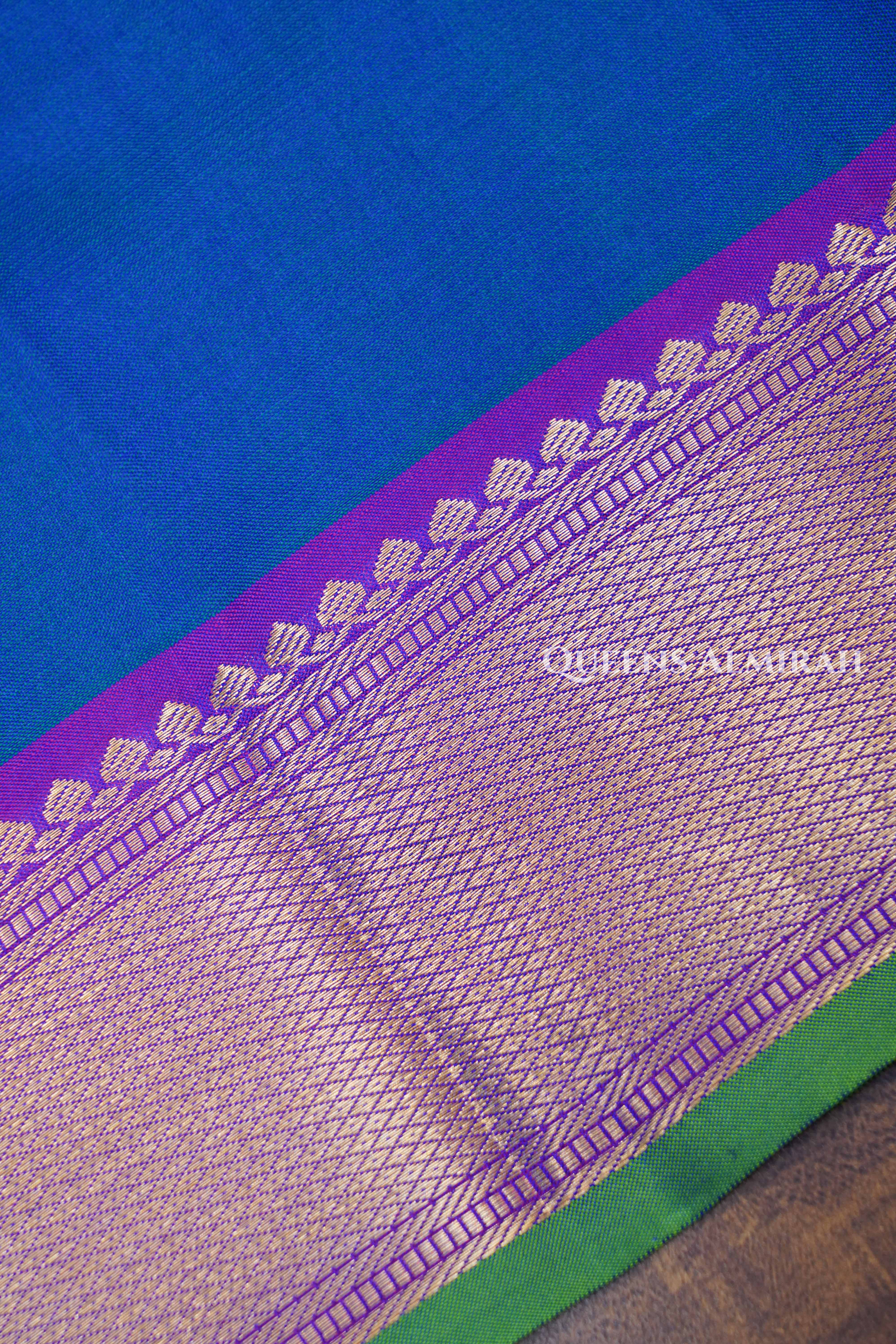Peacock Blue Pure Kanchivaram Silk Saree
