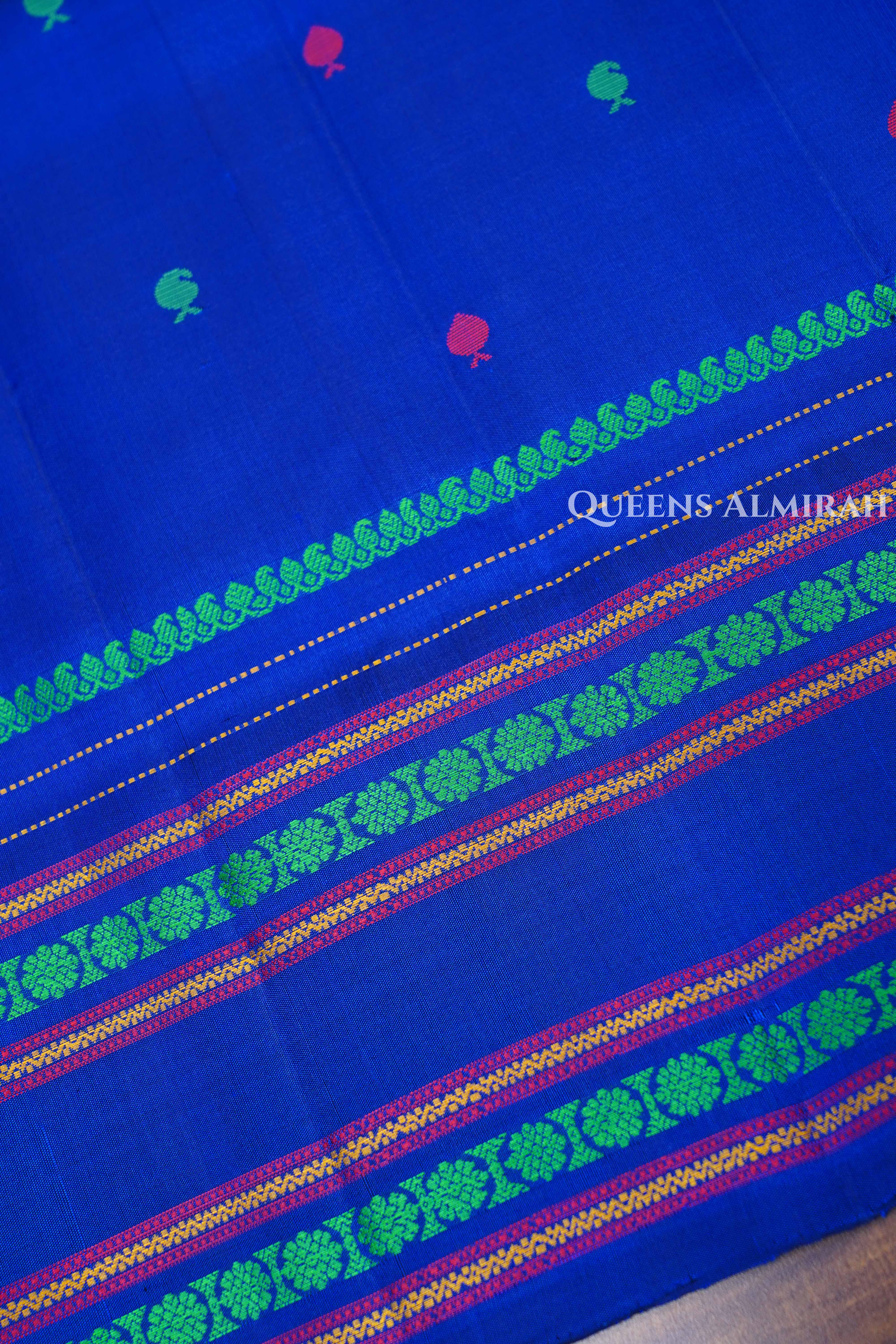 Ink Blue Pure Soft Silk Saree