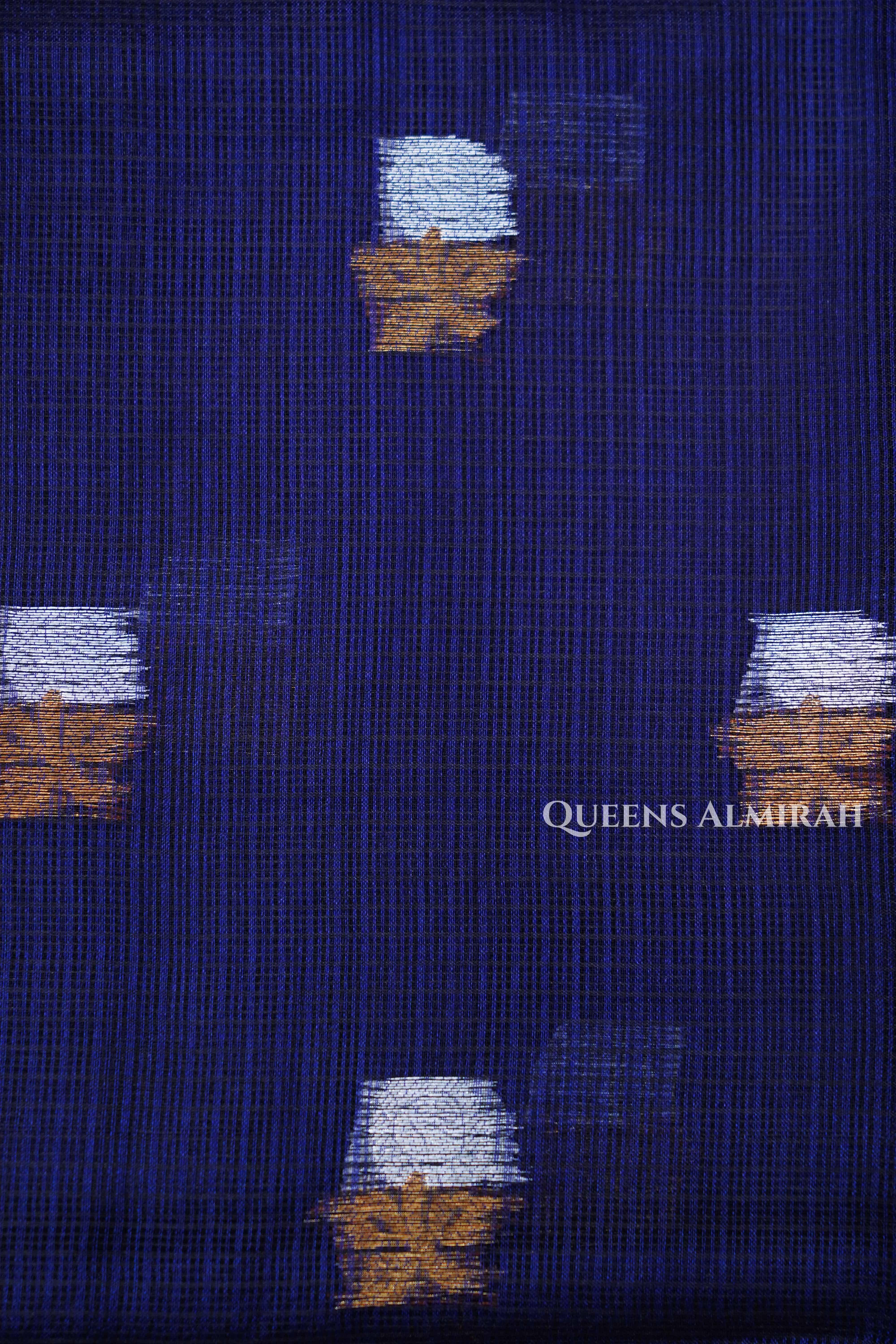 Dark Navy Pure Kota Silk Saree