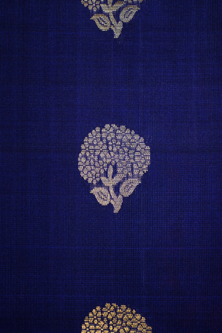 COBALT BLUE AND WINE SOFT SILK SAREE - Queens Jewel Emporium