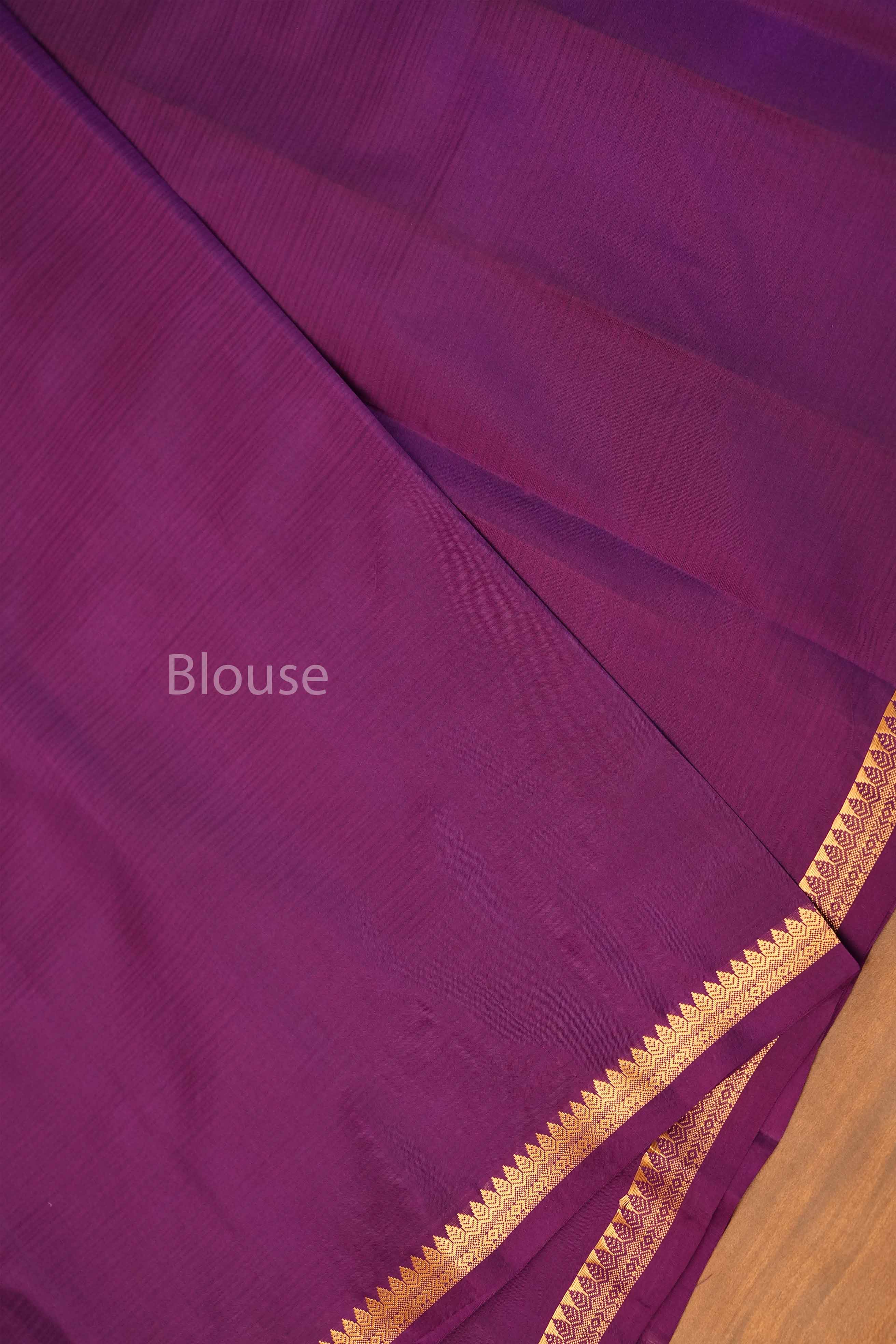 Purple With Thin Border Pure Kanchivaram Silk Saree