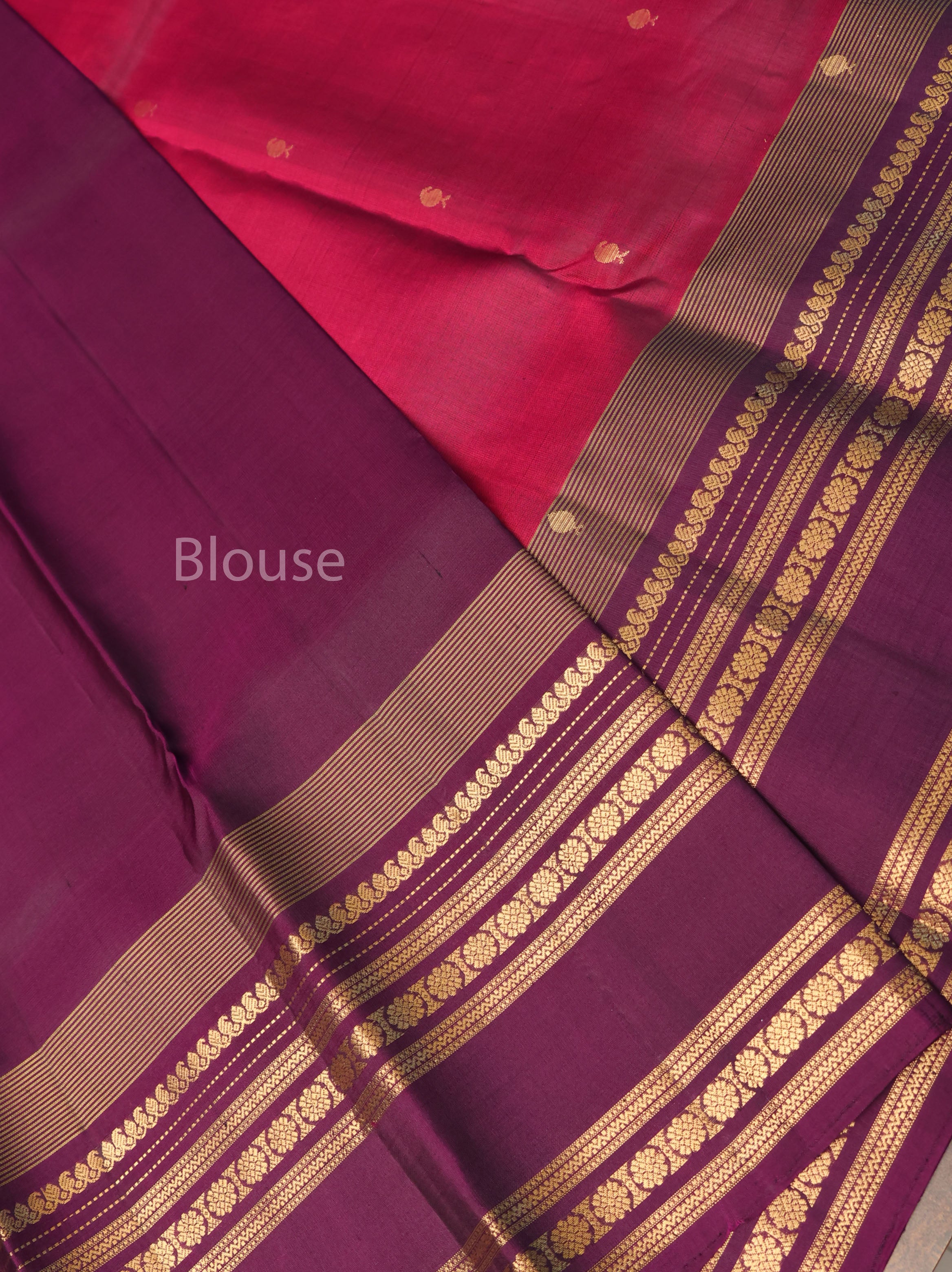 Velvet Maroon With Purple Pure Kanchivaram Silk Saree