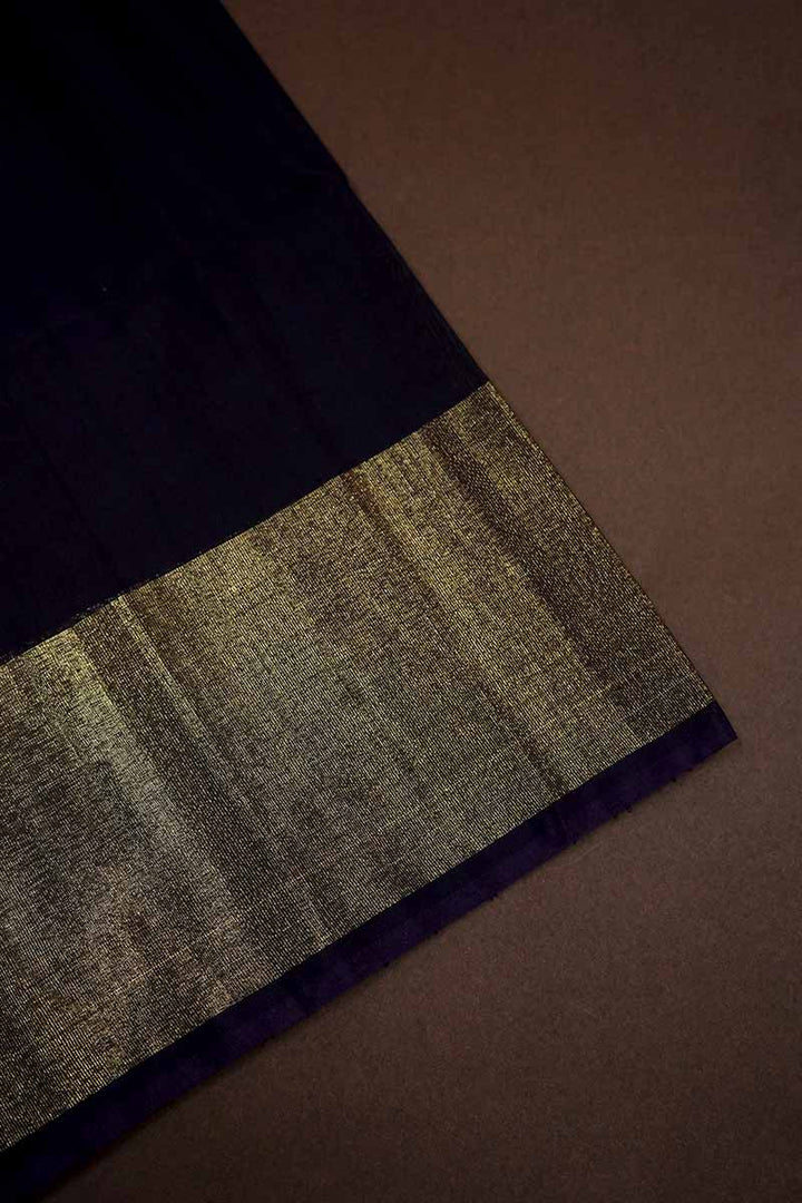 PURE SILK COTTON SAREE - DUSKY GREEN WITH WINE - Queens Jewel Emporium