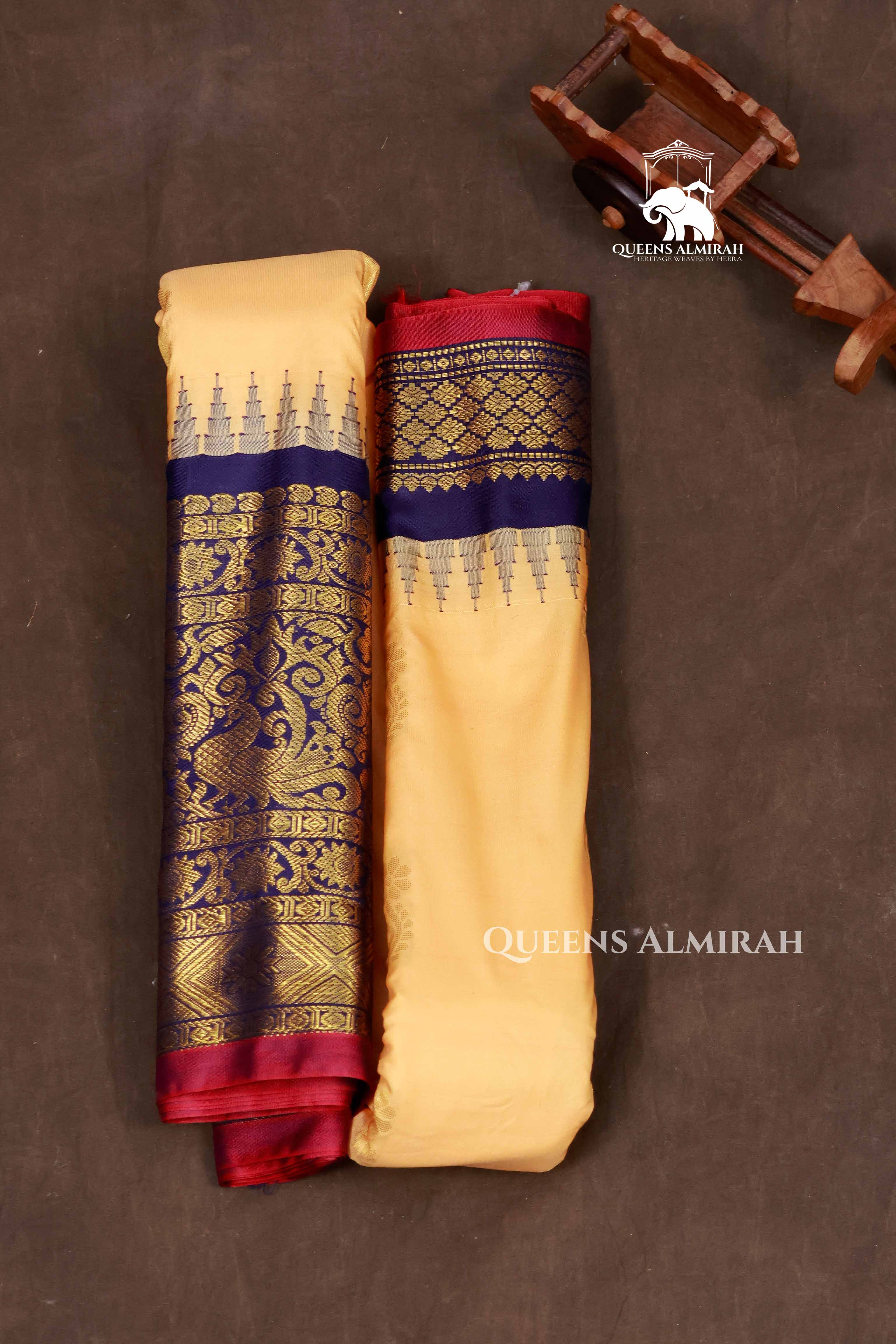 Yellow Semi Gadwal Silk Saree