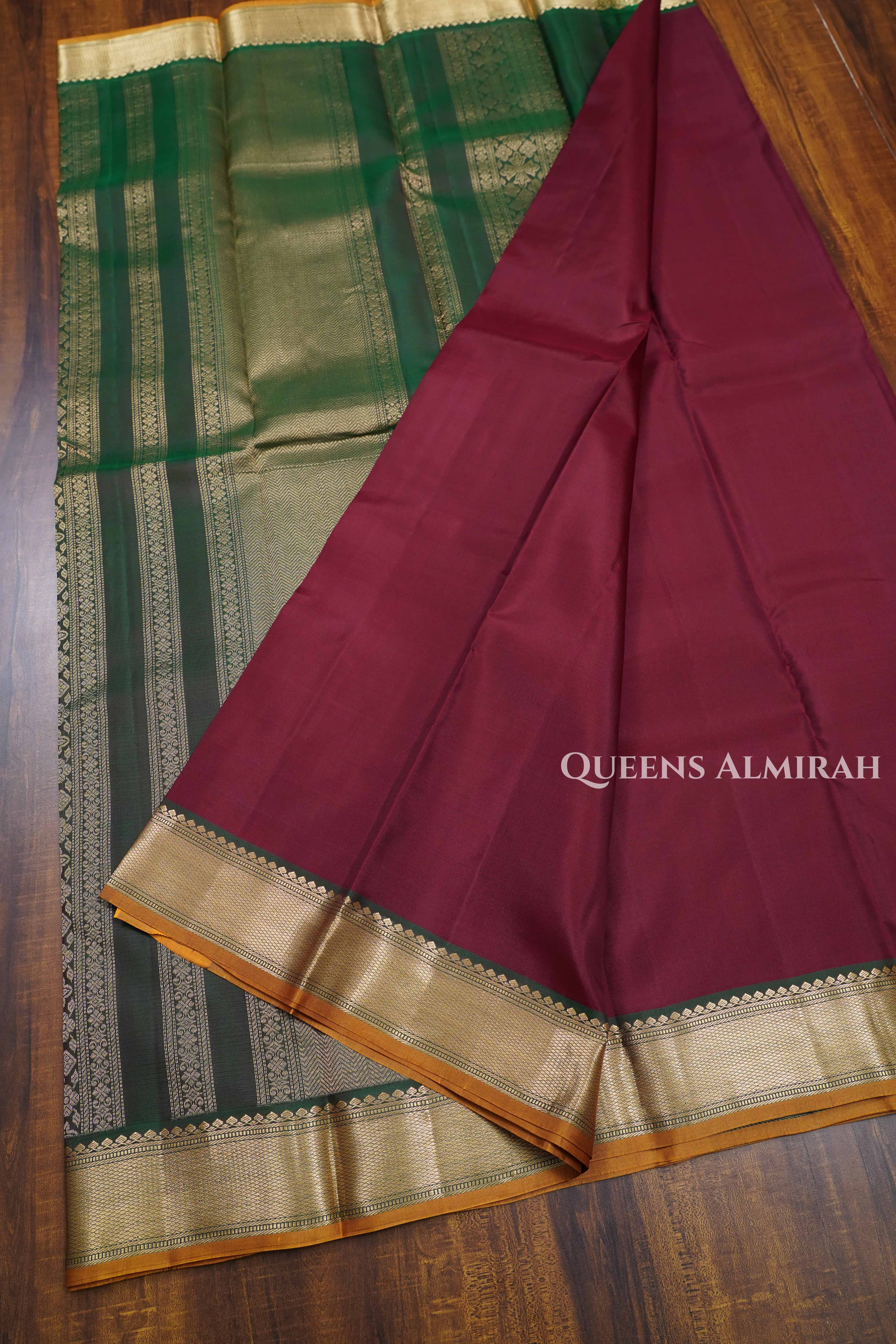 Maroon Pure Kanchivaram Silk Saree