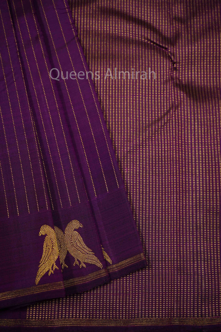 PURPLE GRAPE KANCHIVARAM SILK SAREE - Queens Jewel Emporium