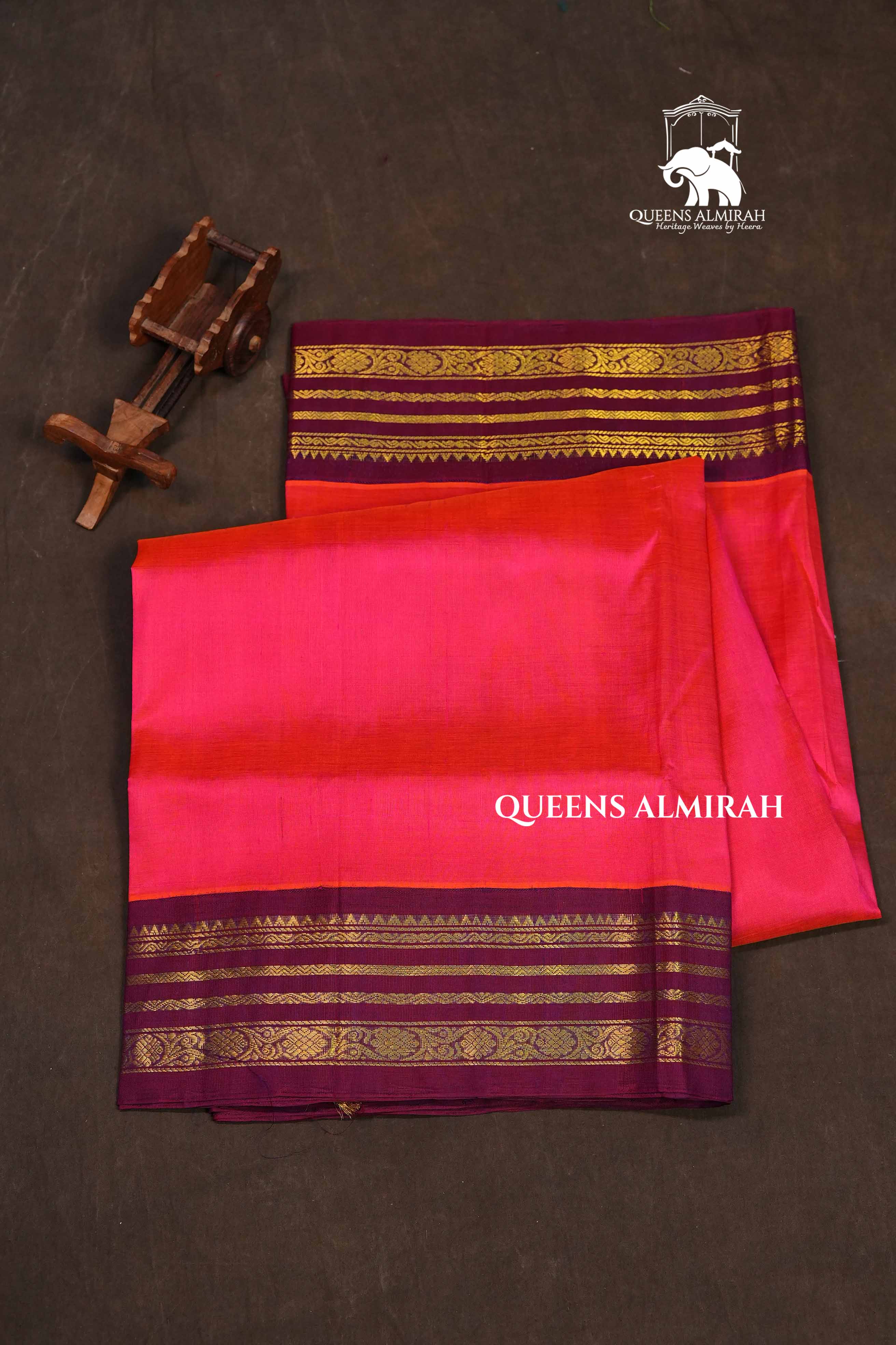 Pink With Purple Pure Kanchi Silk Cotton Saree