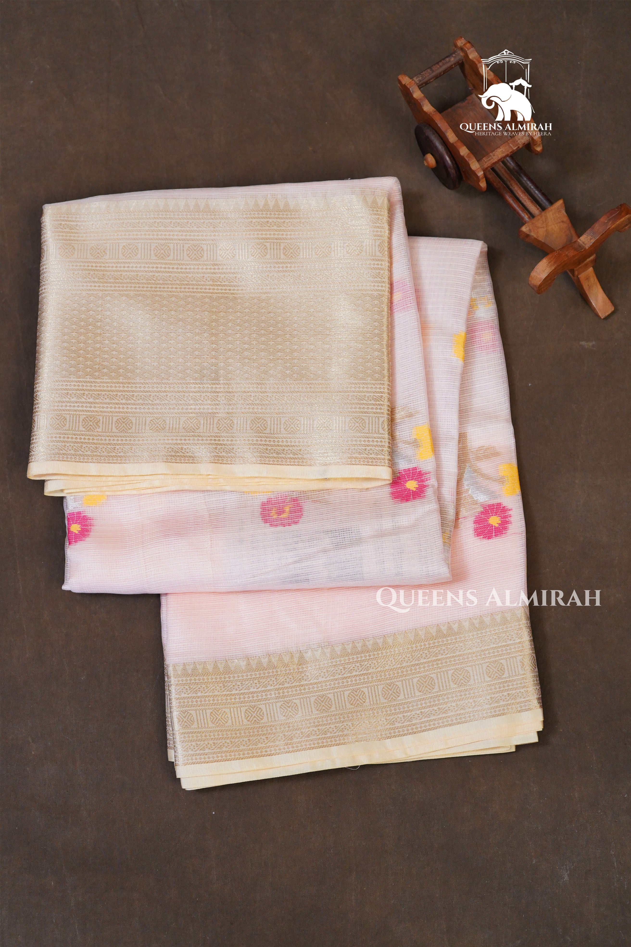 Pastel Pink Pure Kota Silk Saree