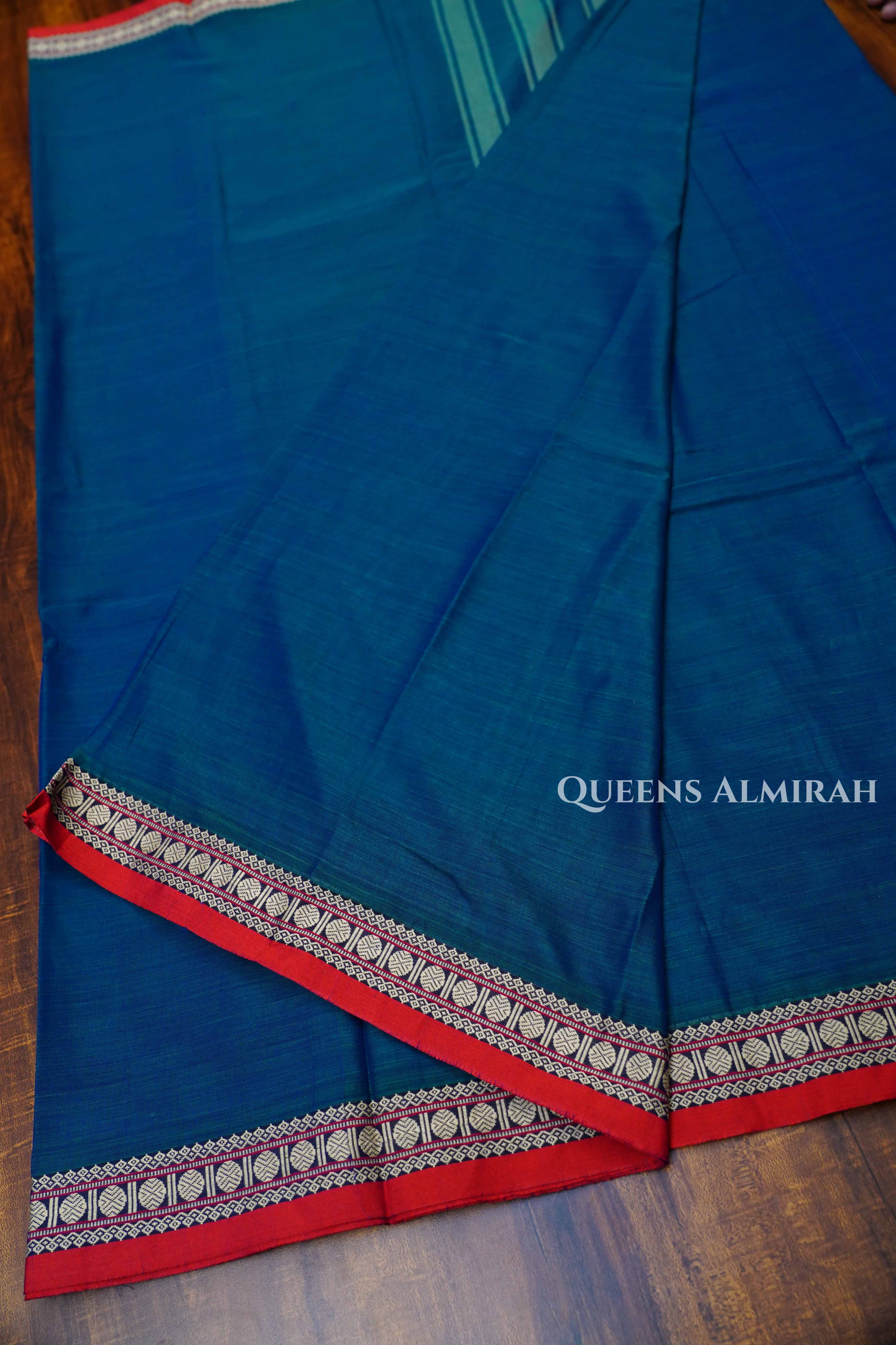 Blue Narayanpet Cotton Saree