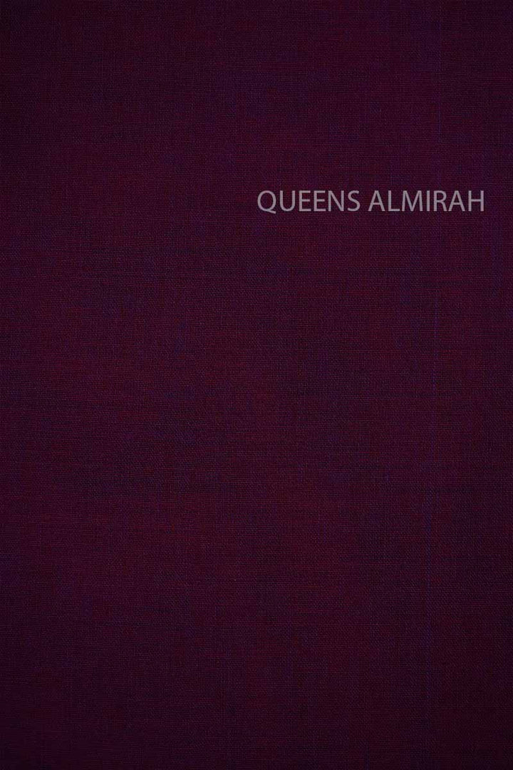PLUM PURPLE WITH BURNT ORANGE BORDER NARAYANPET COTTON SAREE - Queens Jewel Emporium